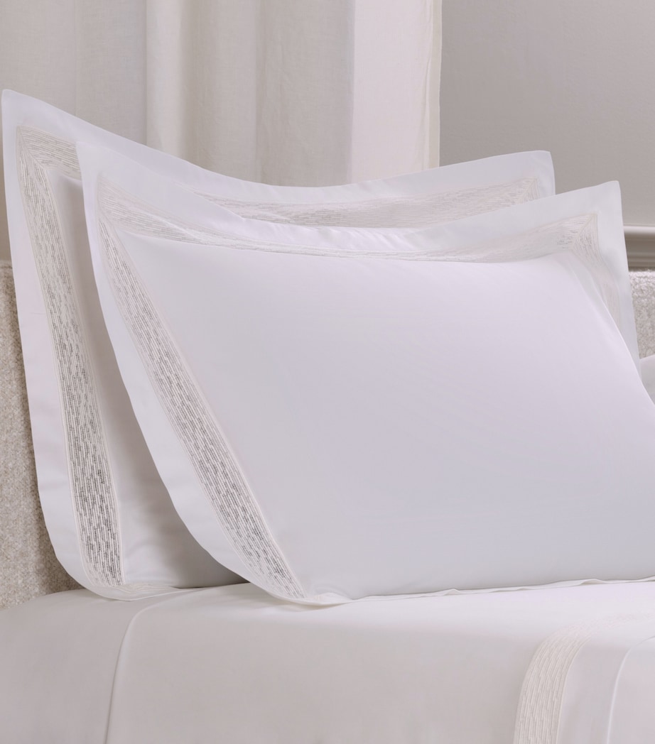 Frette Cotton Balance Lace Oxford Pillowcase (51cm x 71cm) Milk Image 1