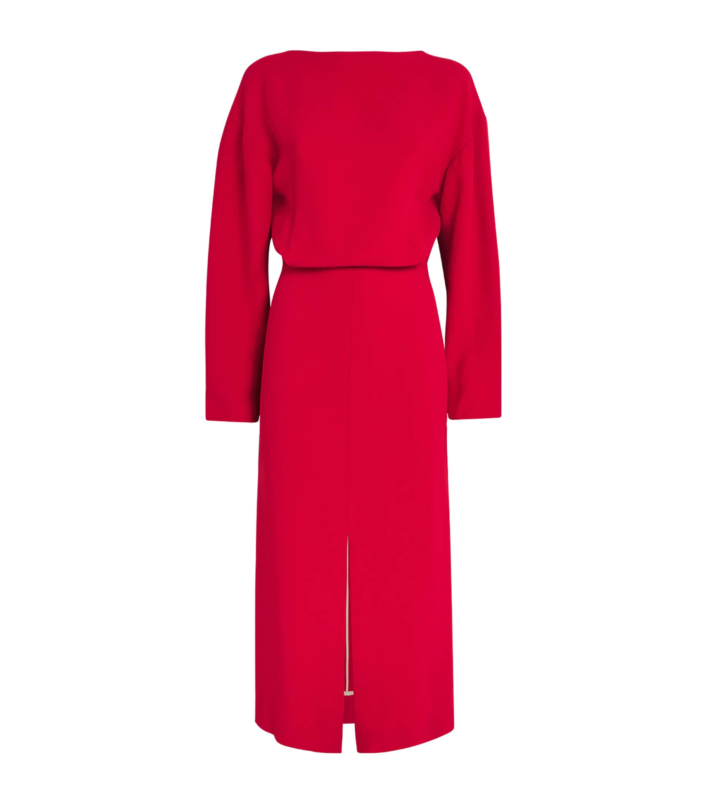 Carven Crepe Midi Dress In Red