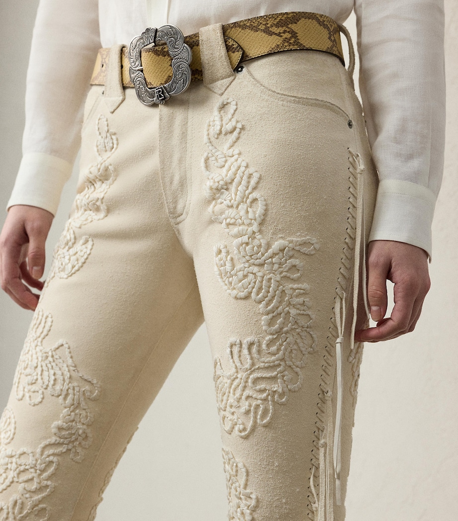 Annabeth Leather Trousers CREAM Image 11