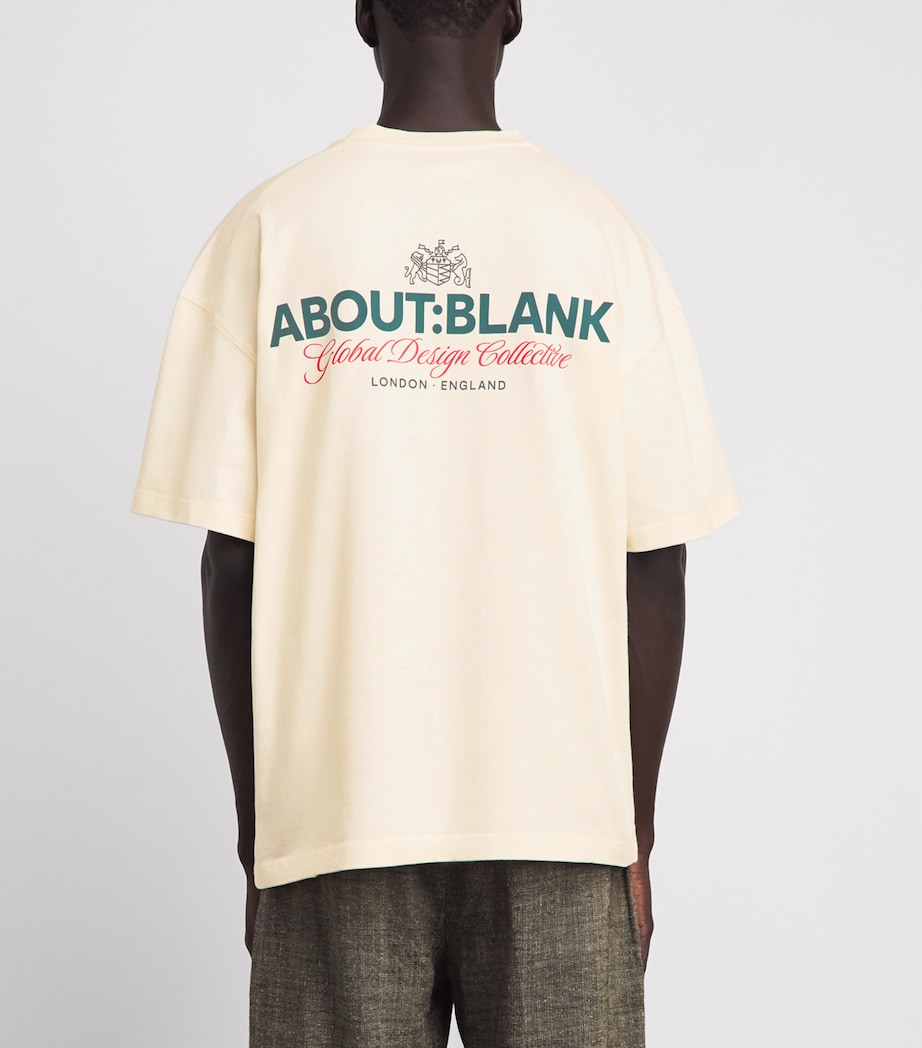 about:blank Mens Cotton Logo Oversized T-Shirt Oat/green/red Image 5