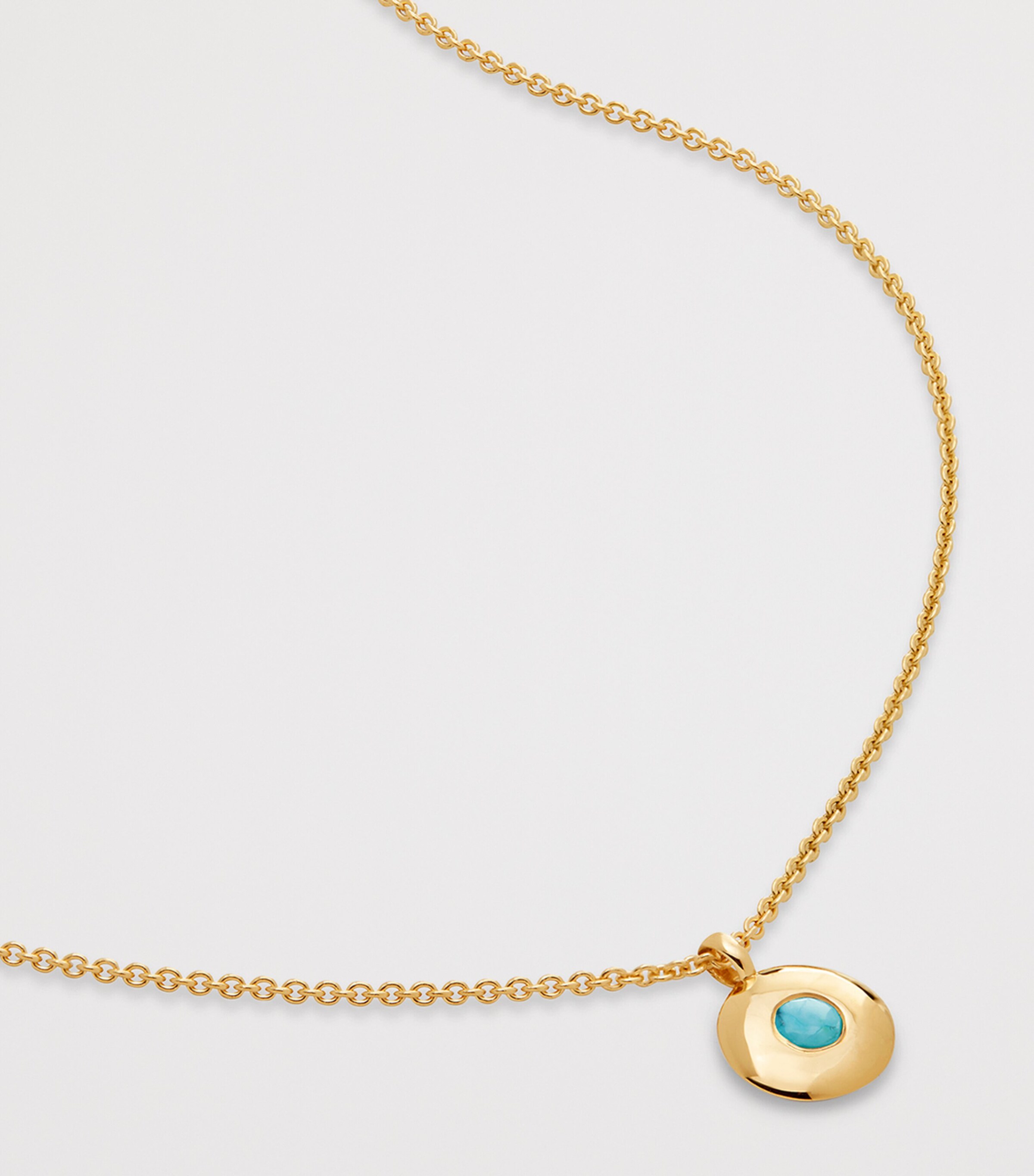 Monica Vinader Gold Vermeil and Turqouise May Birthstone Necklace Gold Vermeil Image 4