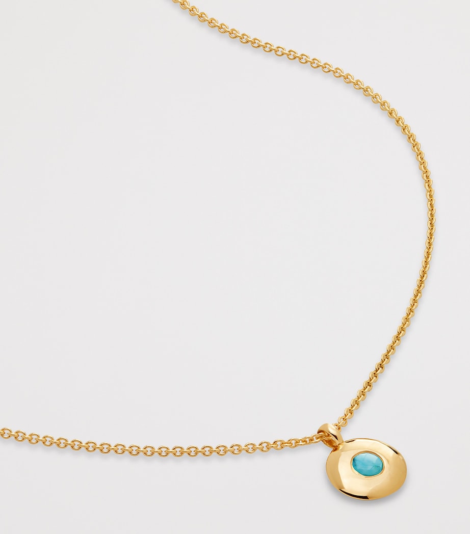 Monica Vinader Gold Vermeil and Turqouise May Birthstone Necklace Gold Vermeil Image 4