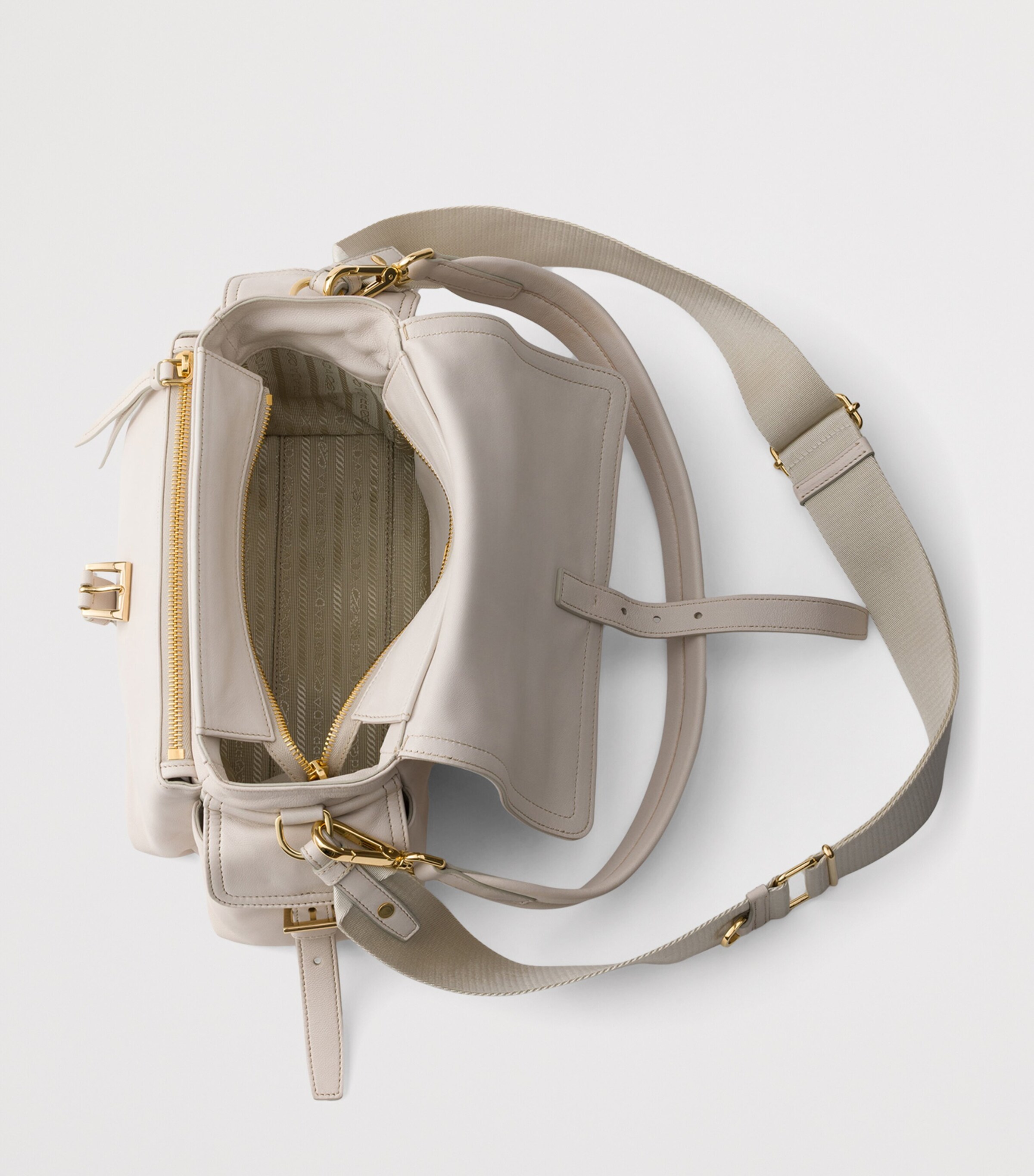 Prada Medium Nappa Leather Explore Shoulder Bag Neutral Image 5