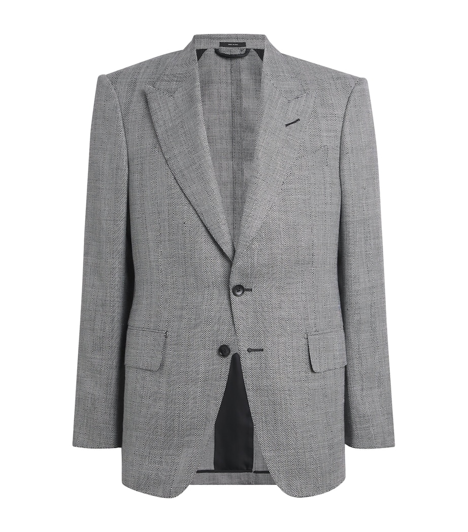 Wool-Blend Herringbone Shelton Blazer NWA Image 1