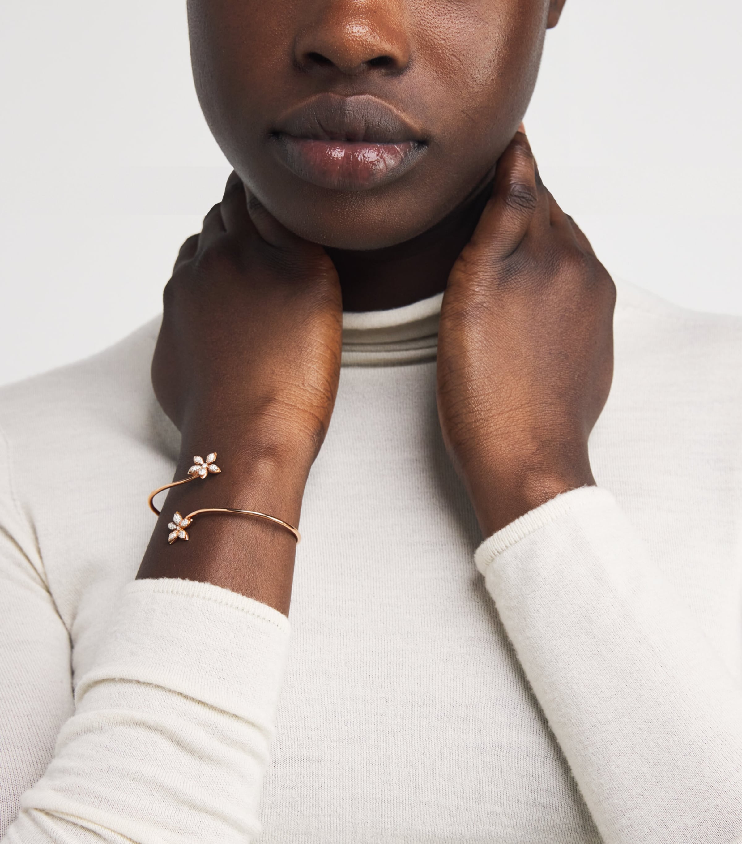 Rose Gold and Diamond Apple Seed Bangle ROSE GOLD Image 2