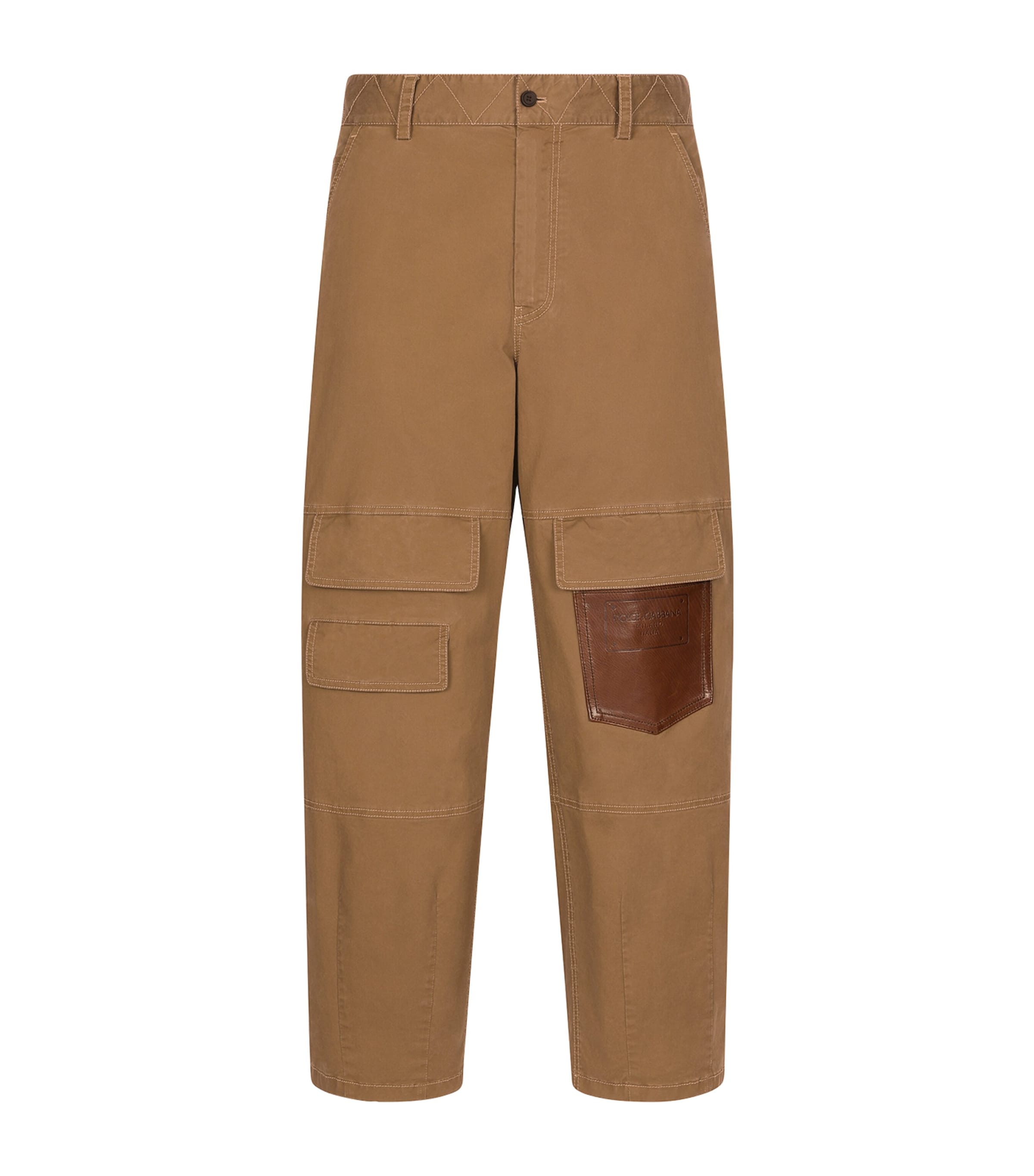 Dolce & Gabbana Cotton-blend Cargo Pants In Brown