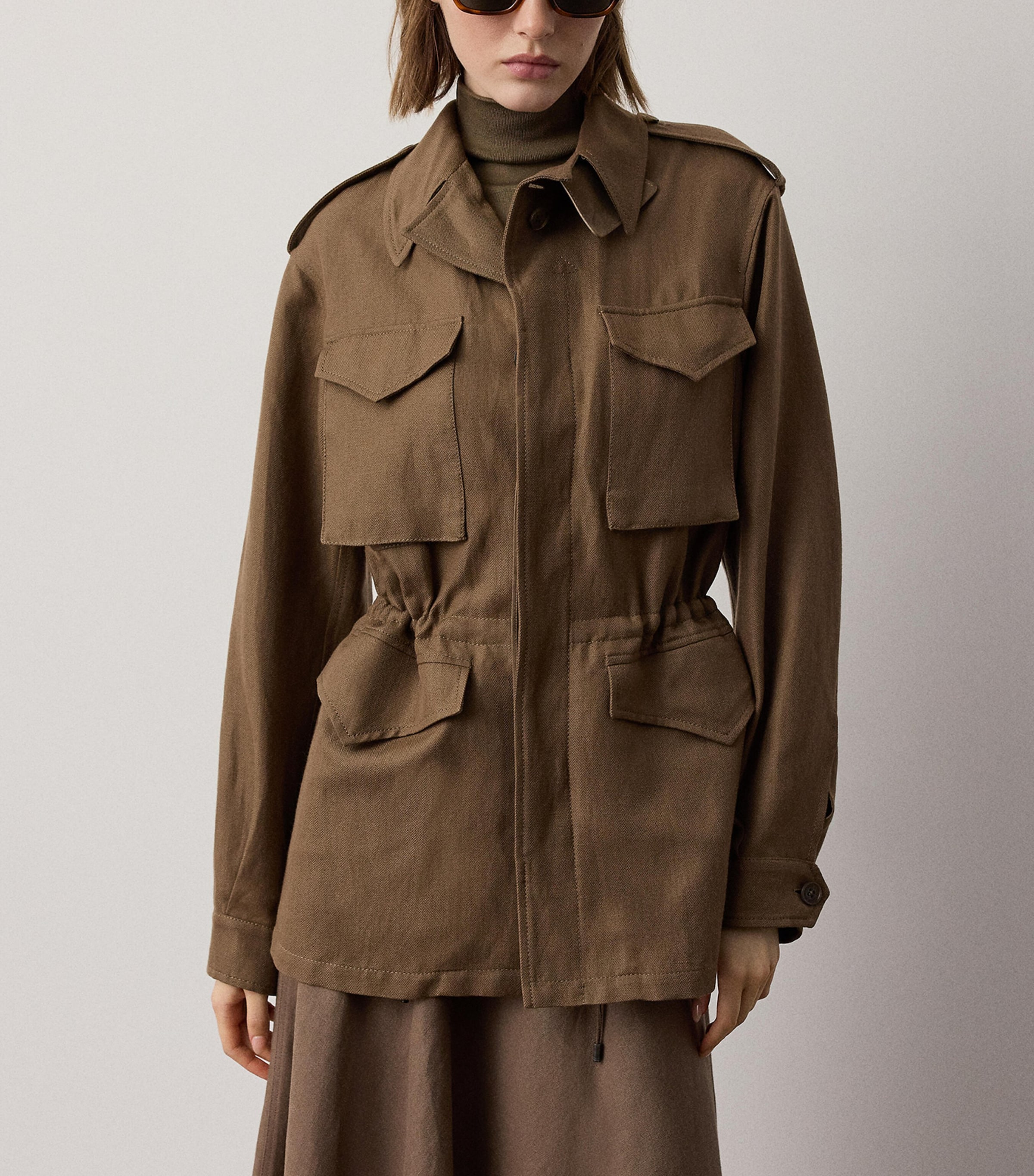 Ralph Lauren Collection Womens Cashmere-Linen Milton Field Jacket Portobello Image 3