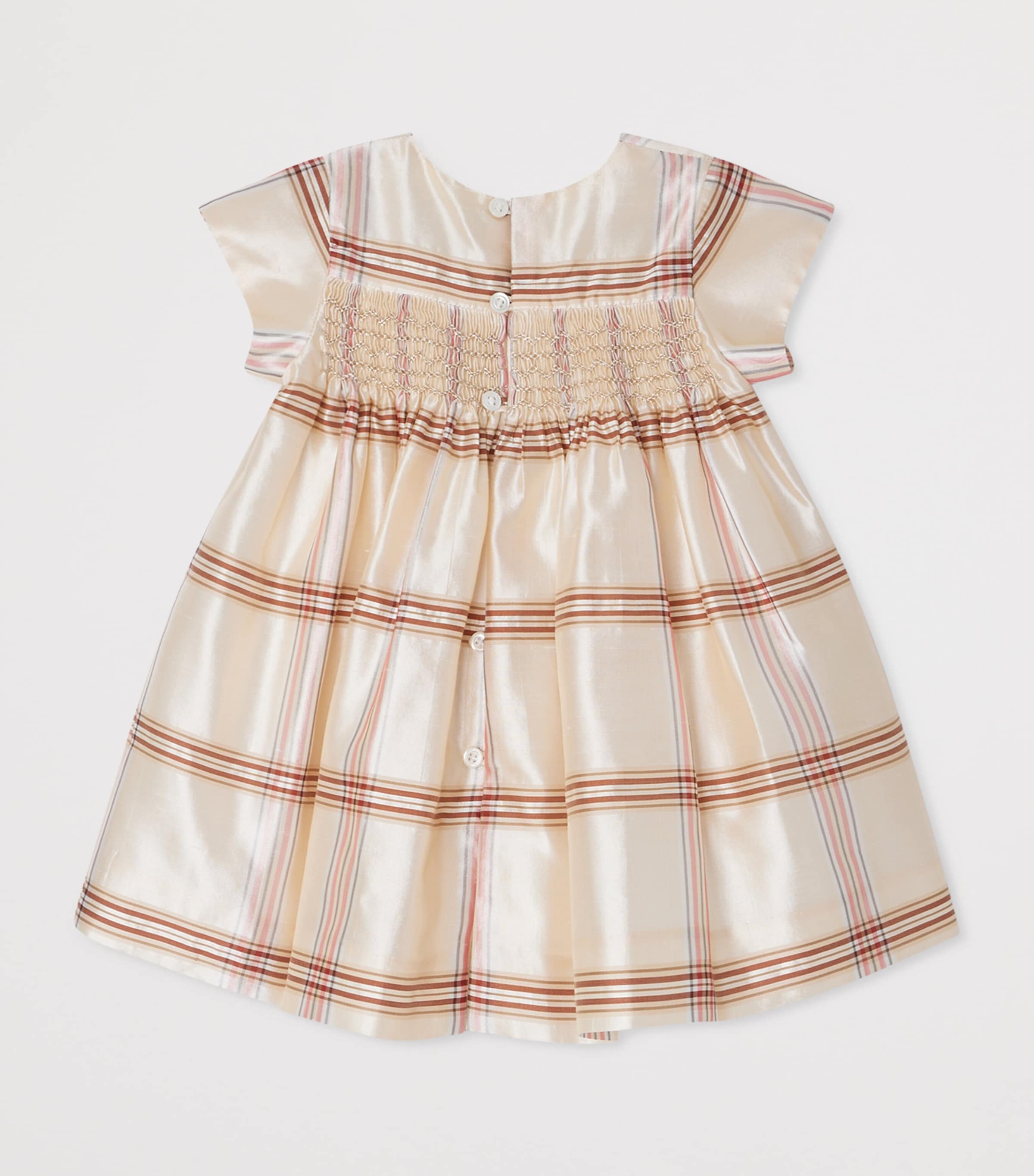 Silk Striped Dress (6 Months) CARREAUX ECRU Image 2