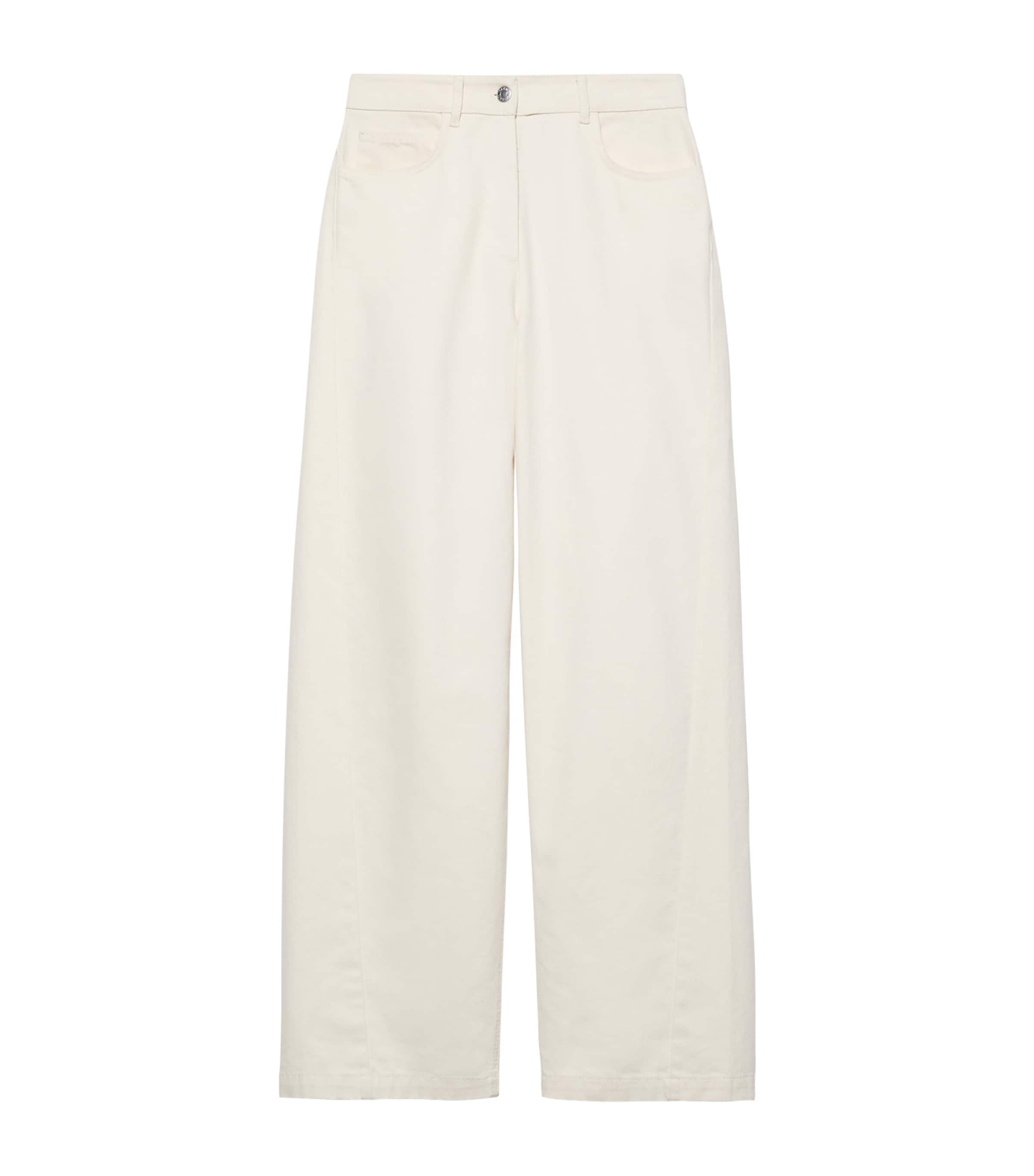 Max & Co . Wool-blend Straight Leg Trousers In White