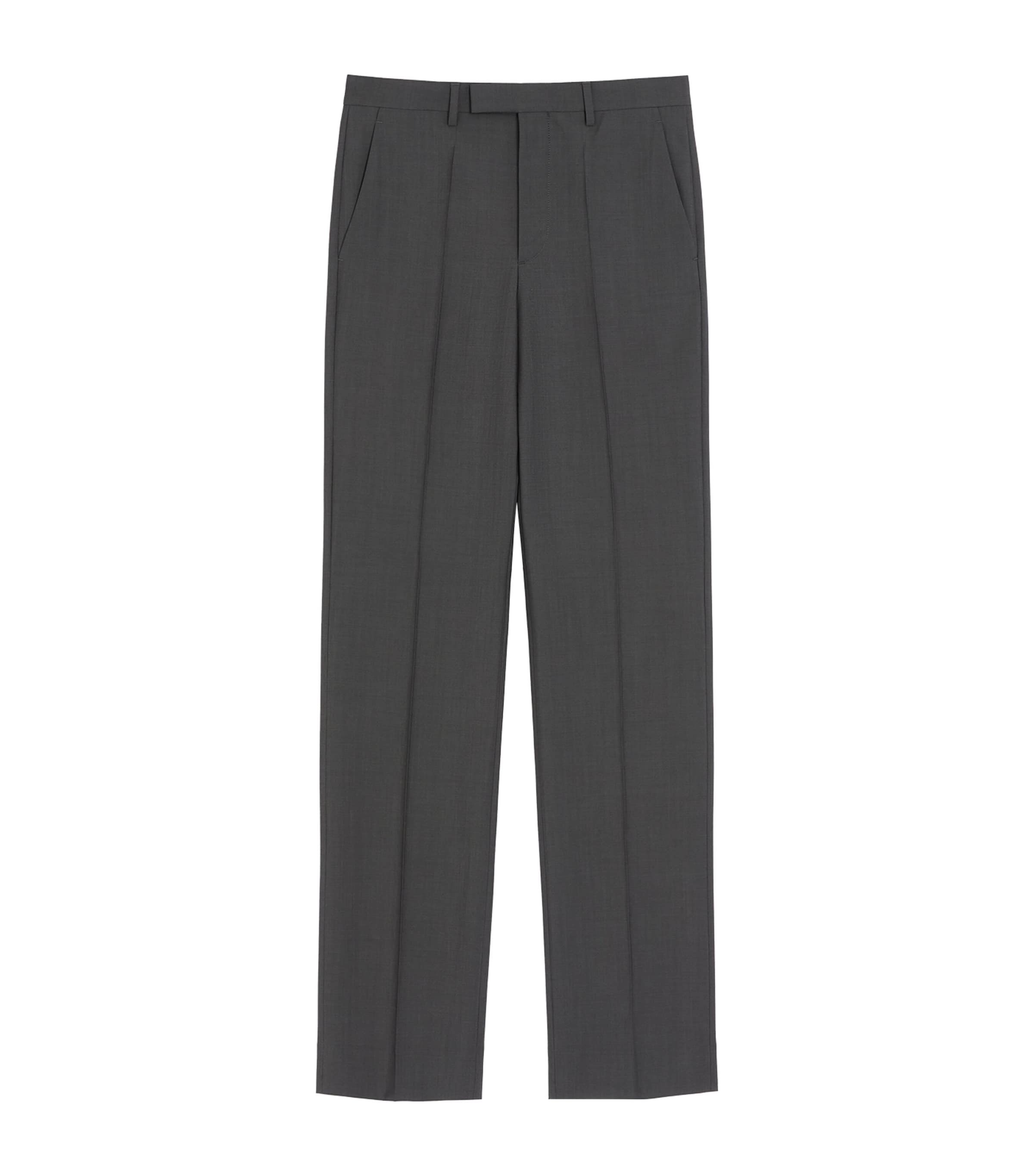 Valentino Mens Wool-Mohair Pleated Trousers Image 1