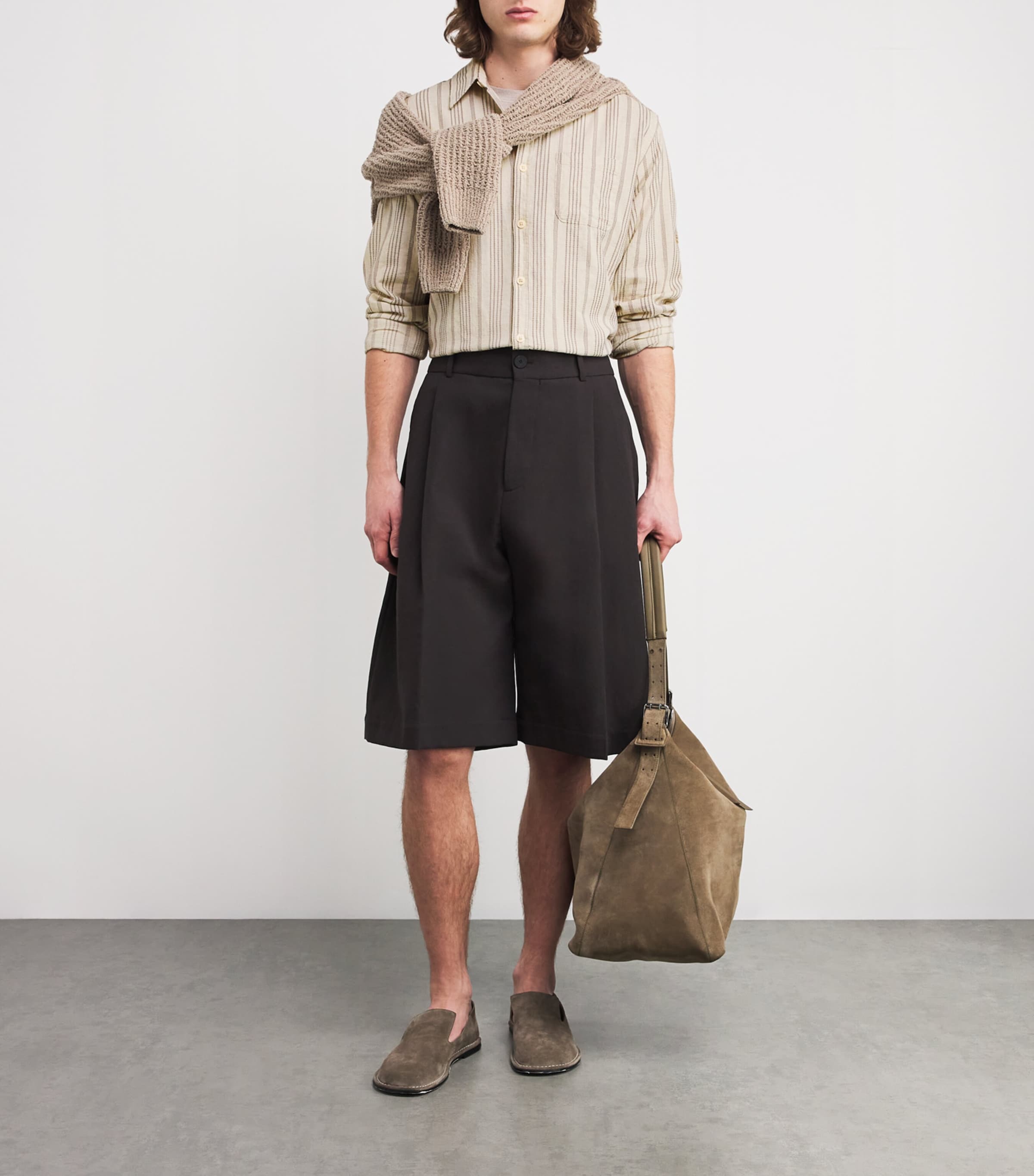 Oliver Spencer Mens Cotton-Hemp New York Special Shirt Sand Image 2
