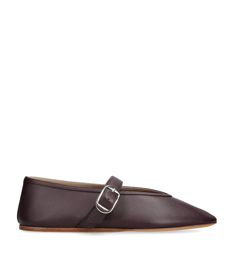 Le Monde Beryl Leather Stella Flats Wine Image 1