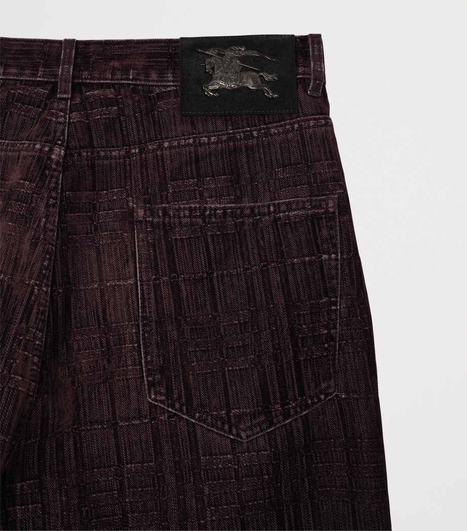 Burberry Mens Check Loose Jeans Plum Purple Ip Check Image 4