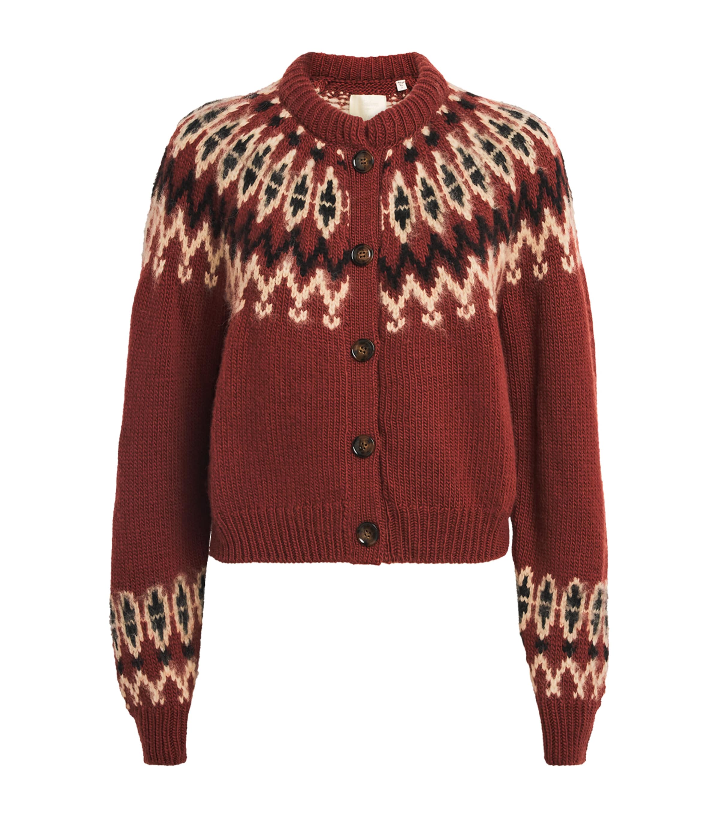 Doen Wool-blend Clarke Cardigan In Burgundy