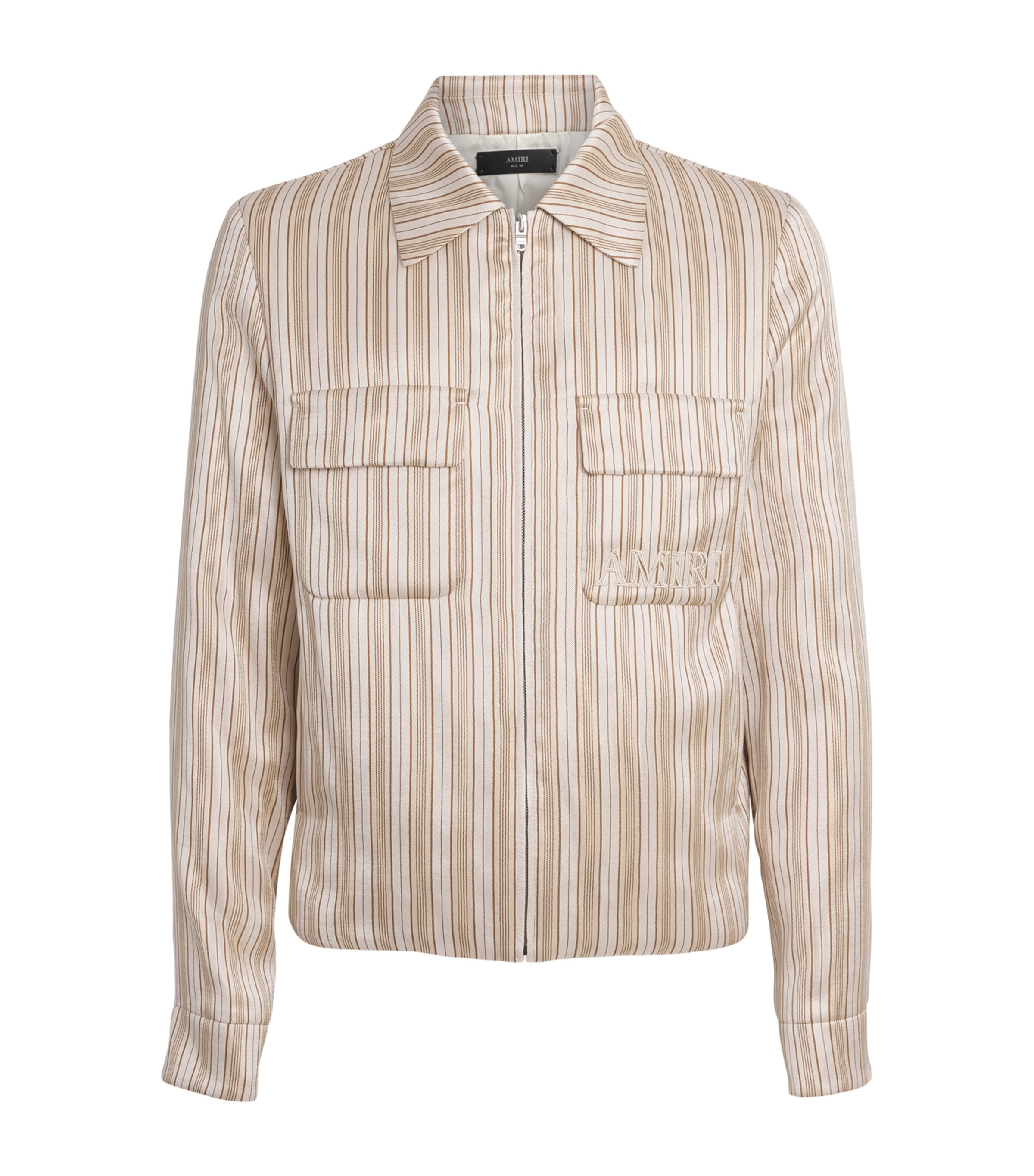 AMIRI Mens Stripe Logo Jacket Alabaster Image 1