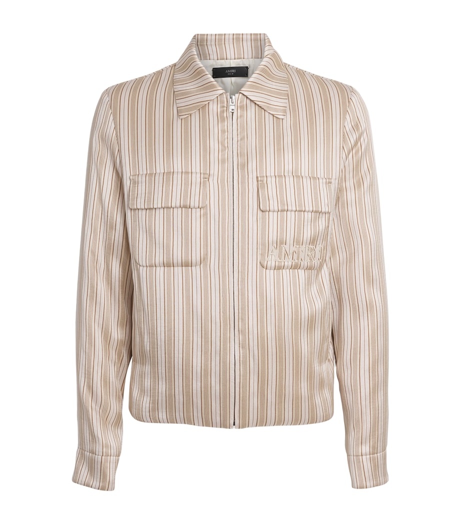 AMIRI Mens Stripe Logo Jacket Alabaster Image 1