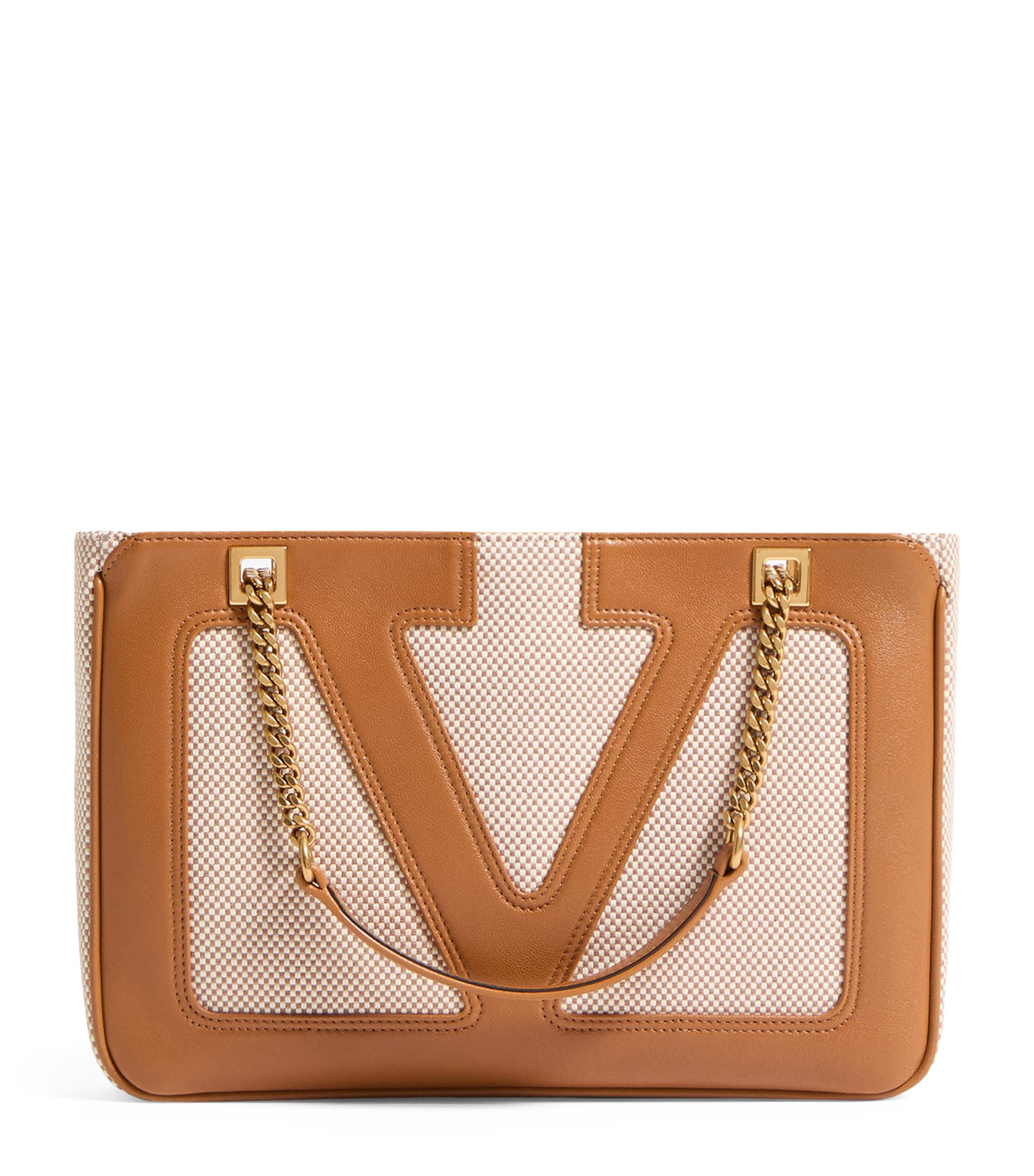 Valentino Small Viva Superstar Canvas Shoulder Bag In Neutral
