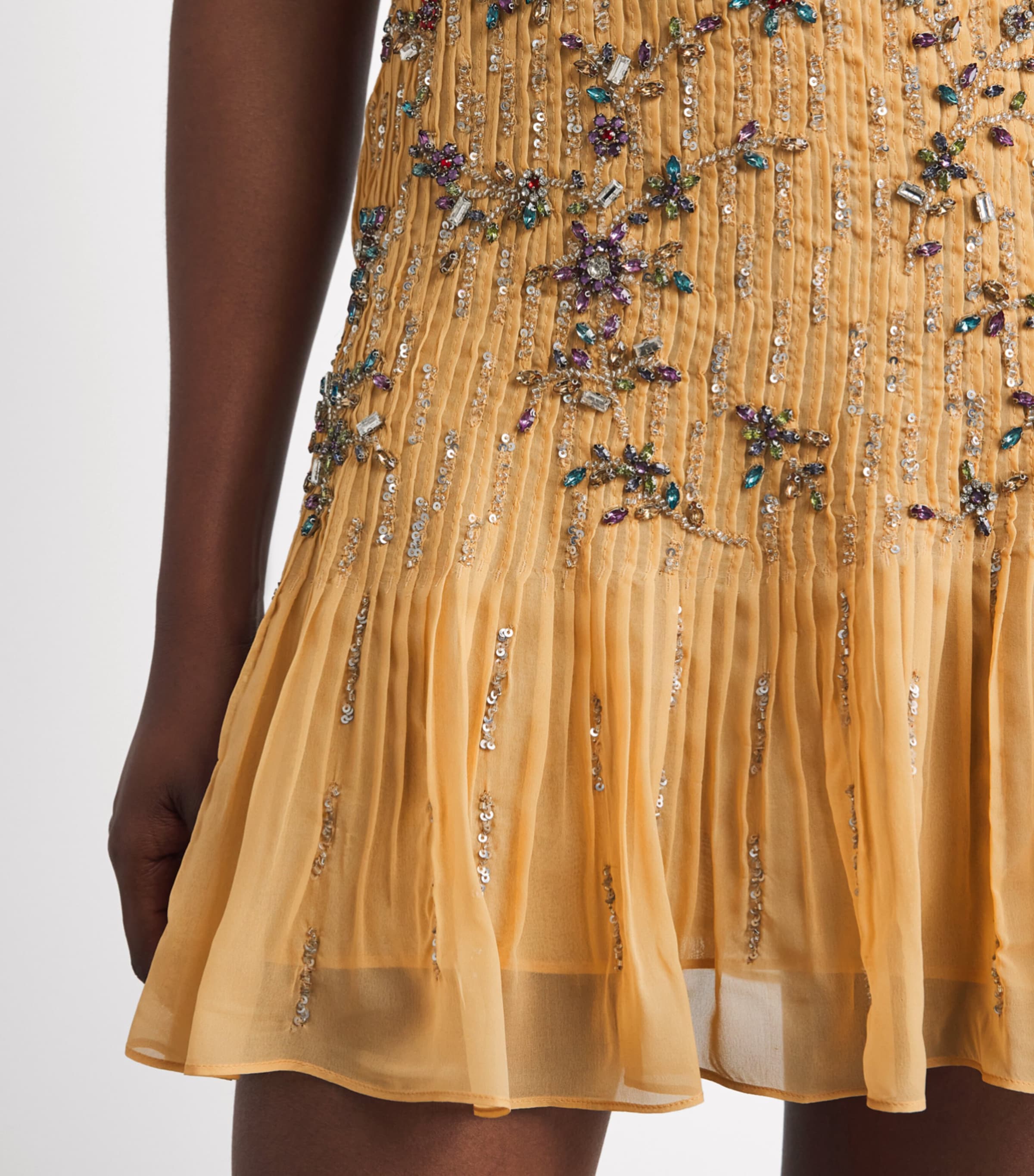 Alice+Olivia Womens Embellished Linnea Mini Dress Light Peach Image 5