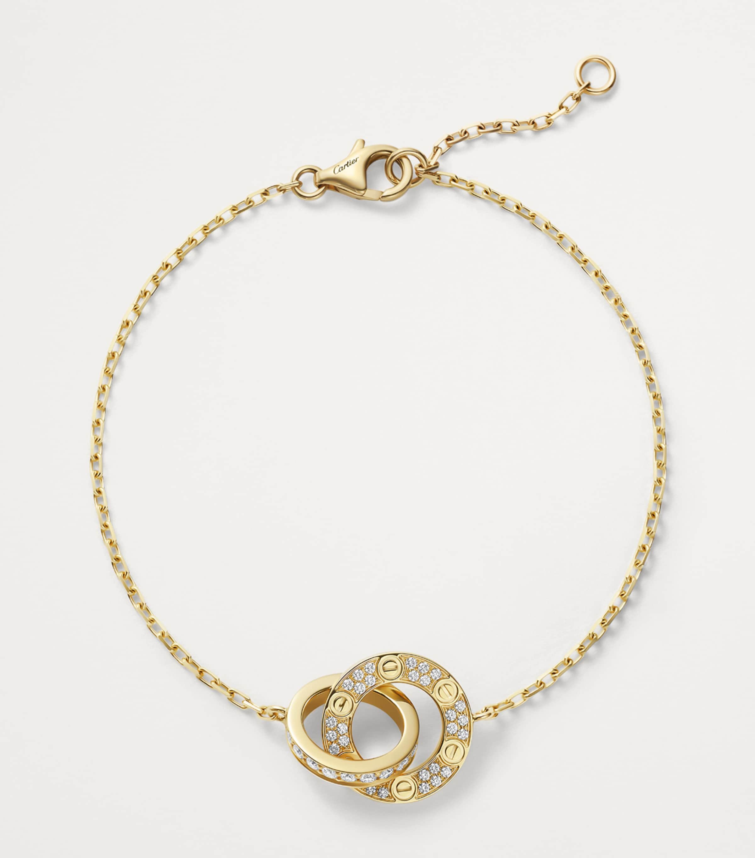 Yellow Gold and Diamond LOVE Chain Bracelet YELLOW GOLD Image 6