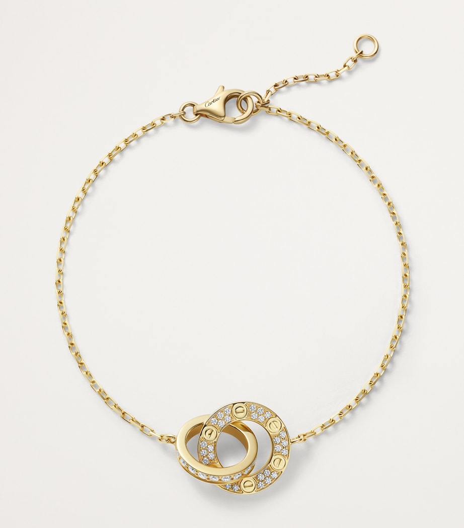Yellow Gold and Diamond LOVE Chain Bracelet YELLOW GOLD Image 6