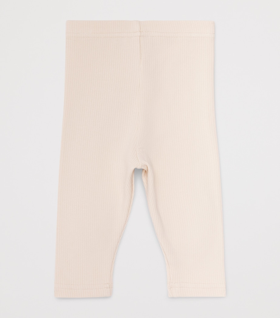 Donsje Stretch-Cotton Patch-Detail Keene Leggings (0 Months-4 Years) Macaroon Image 2