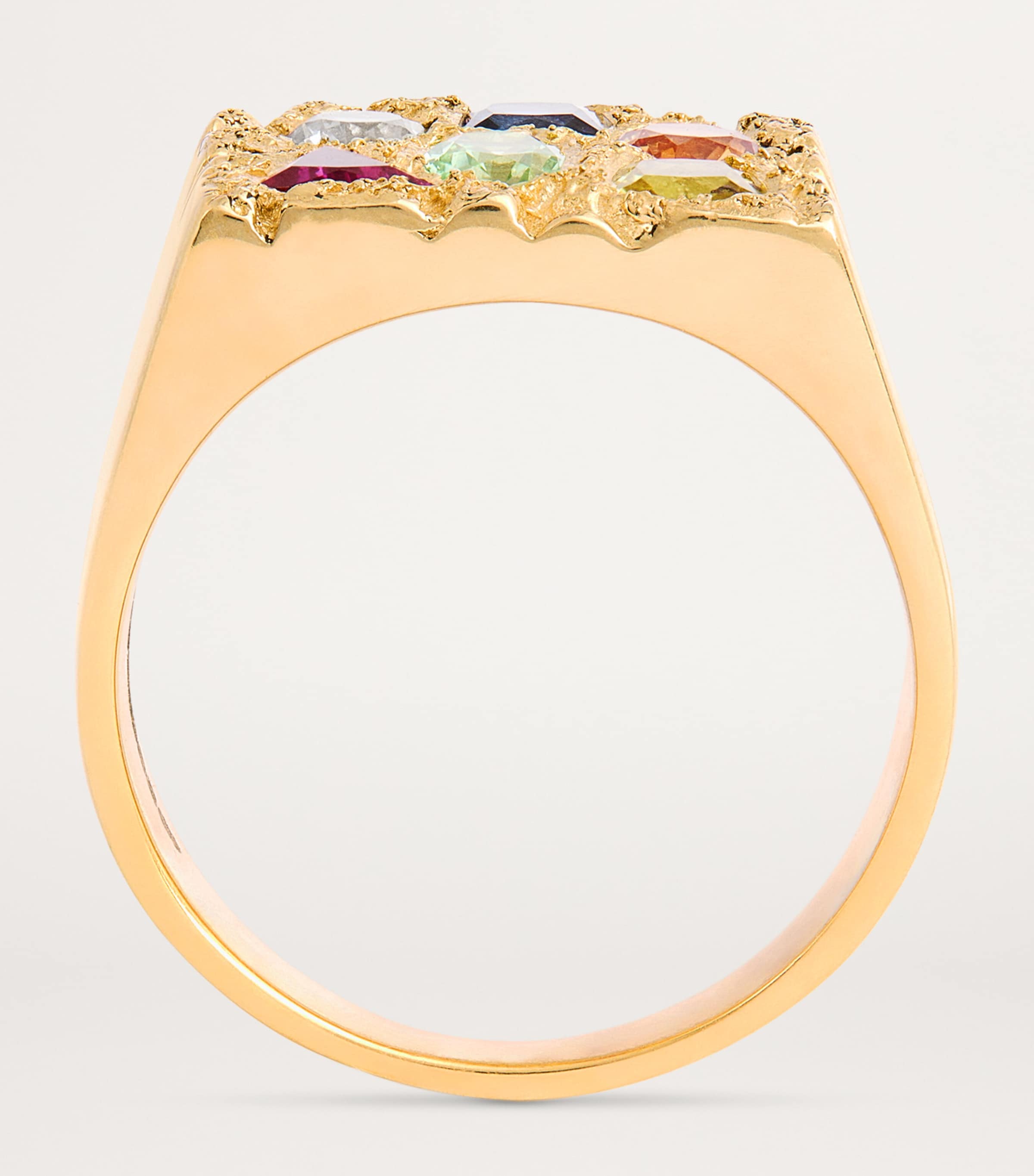 Gold and Sapphire Cottage Rose Garden Signet Ring GOLD (375) Image 3