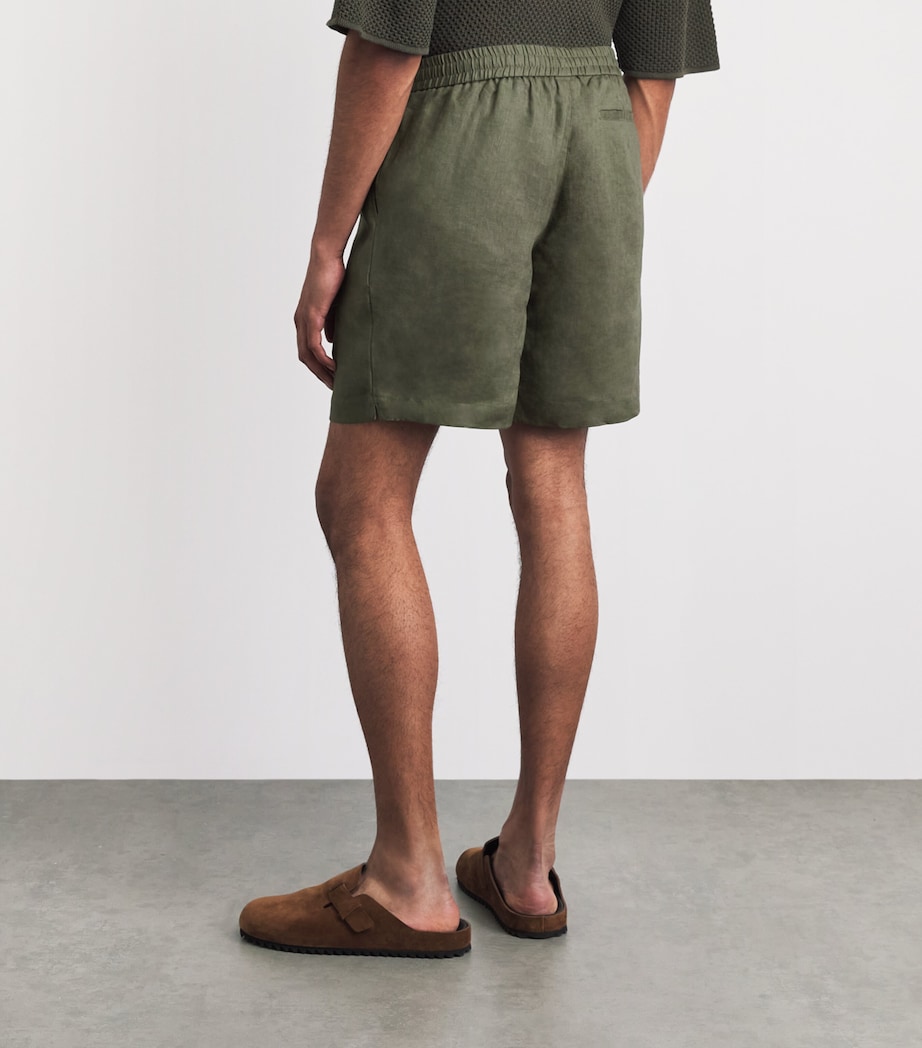 CHÉ Mens Linen Relaxed Shorts Khaki Image 5