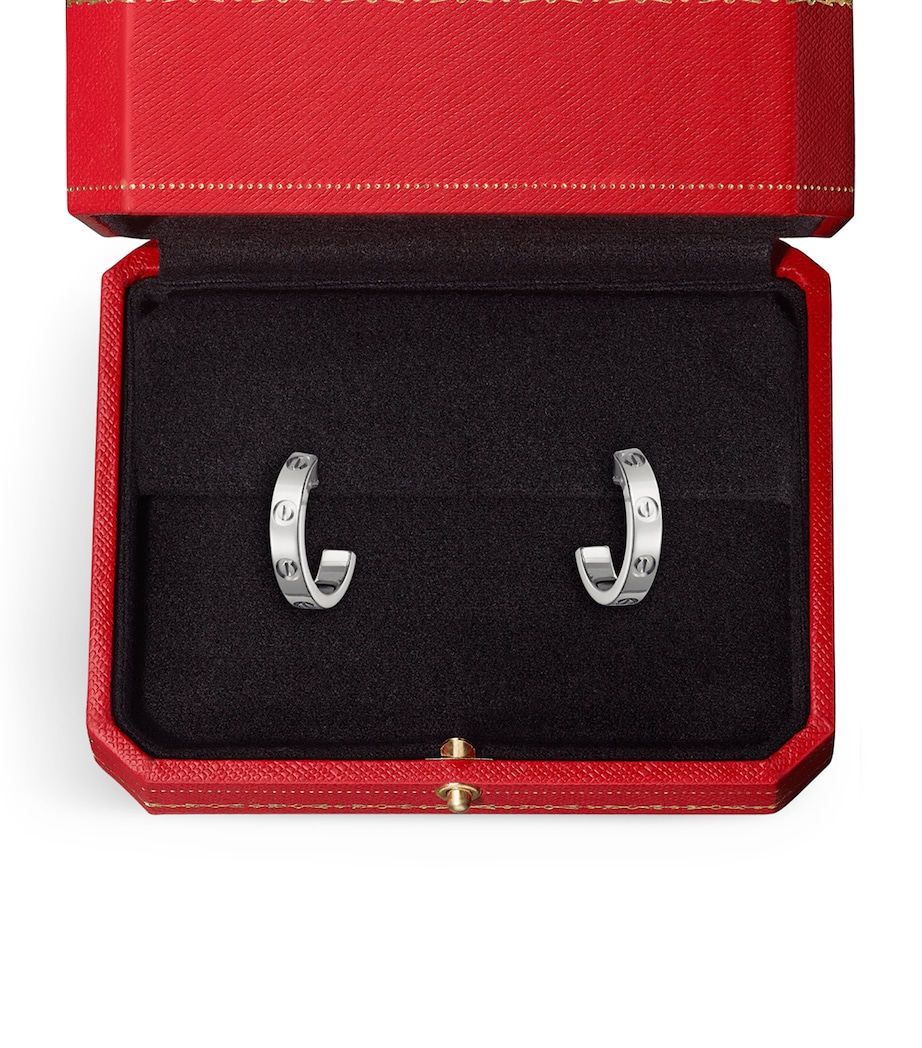 White Gold LOVE Hoop Earrings WHITE GOLD Image 6