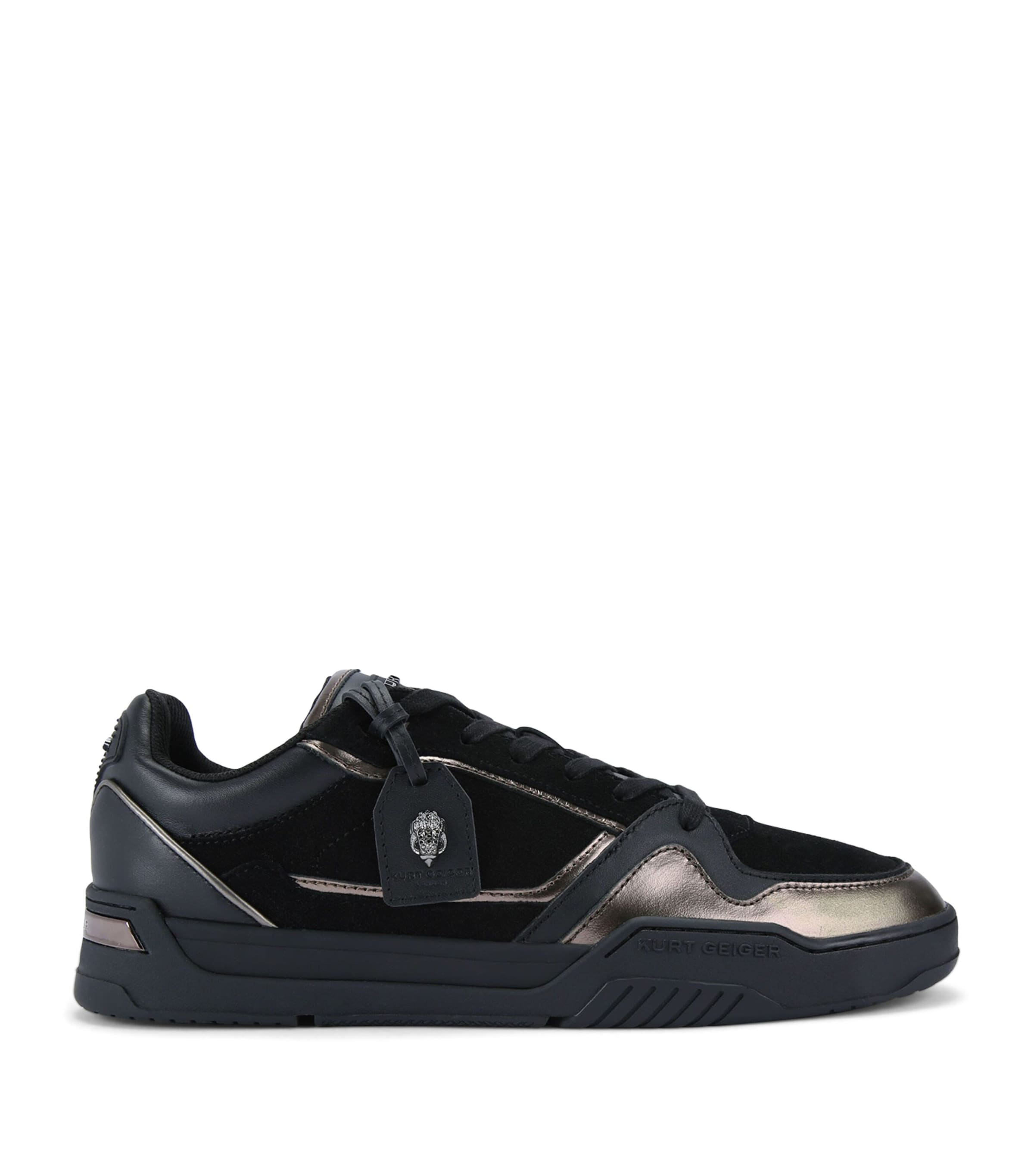 Shop Kurt Geiger Leather Regan Sneakers In Black