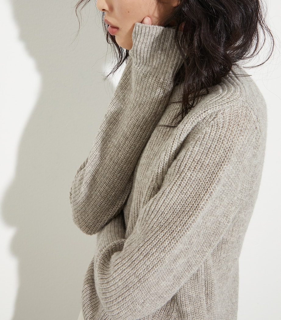 Cotton-Blend Rib-Knit Sweater SAND Image 6