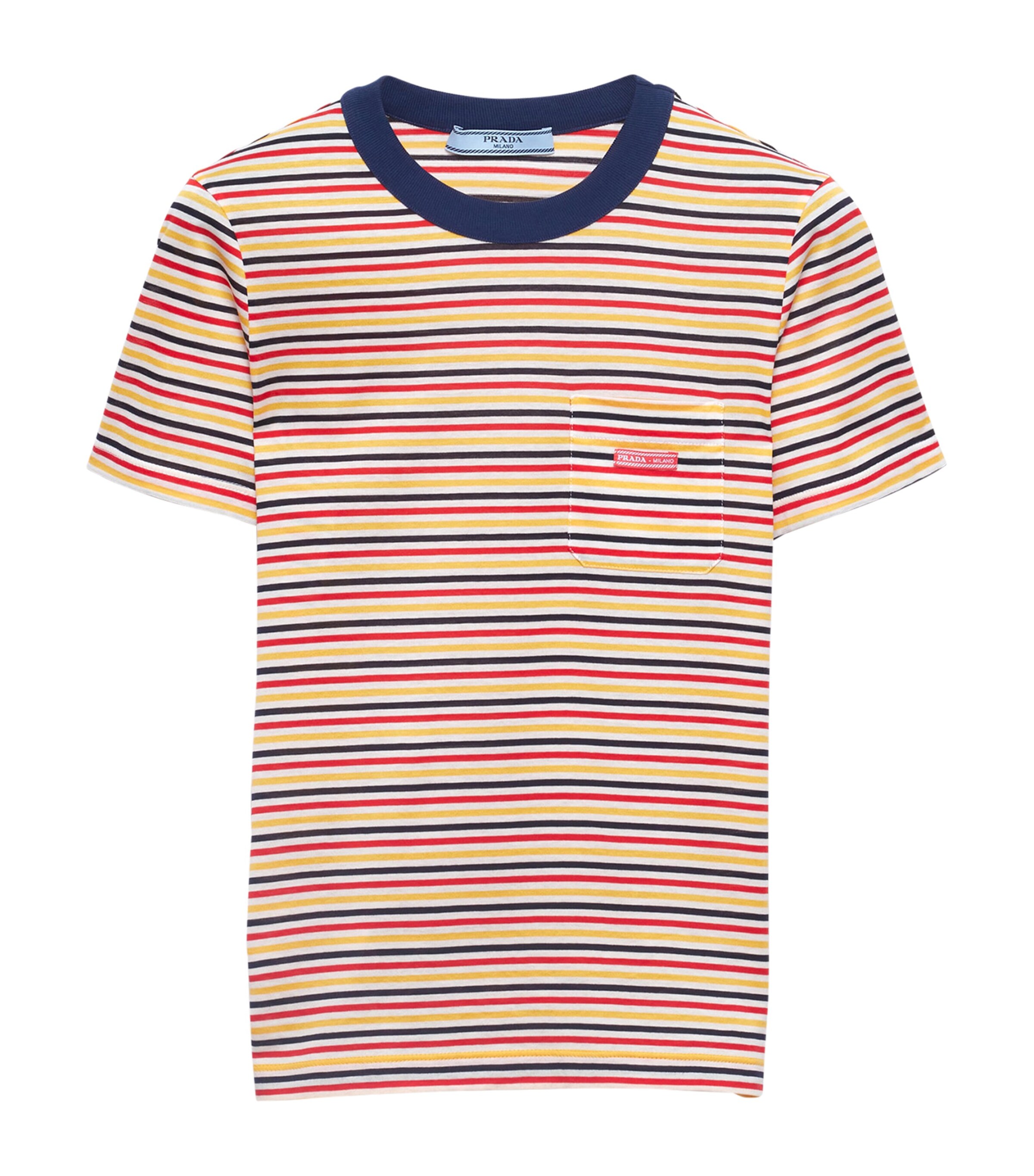 Prada Womens Cotton Stripe Lisle T-Shirt Image 1