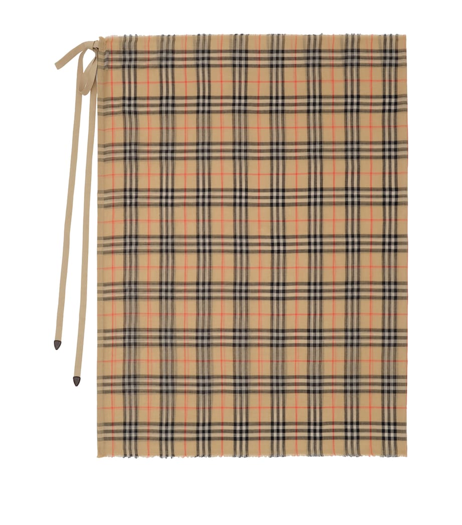 Burberry Cotton Check Sarong Sand Image 1