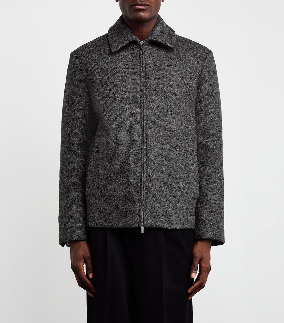 Virgin Wool-Blend Speckled Blouson Jacket UNICO Image 3