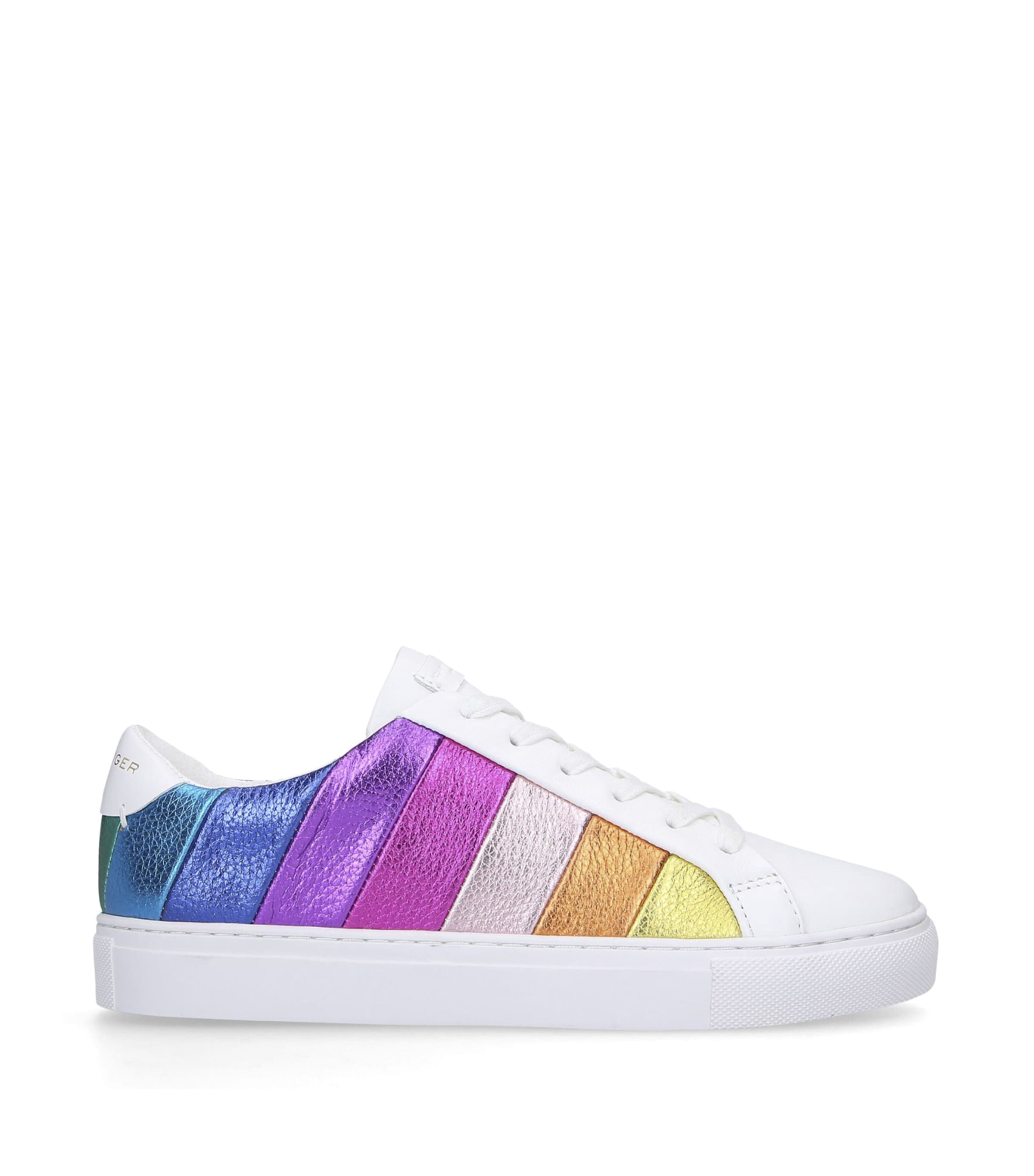 Kurt Geiger Lane Metallic-stripe Leather Trainers