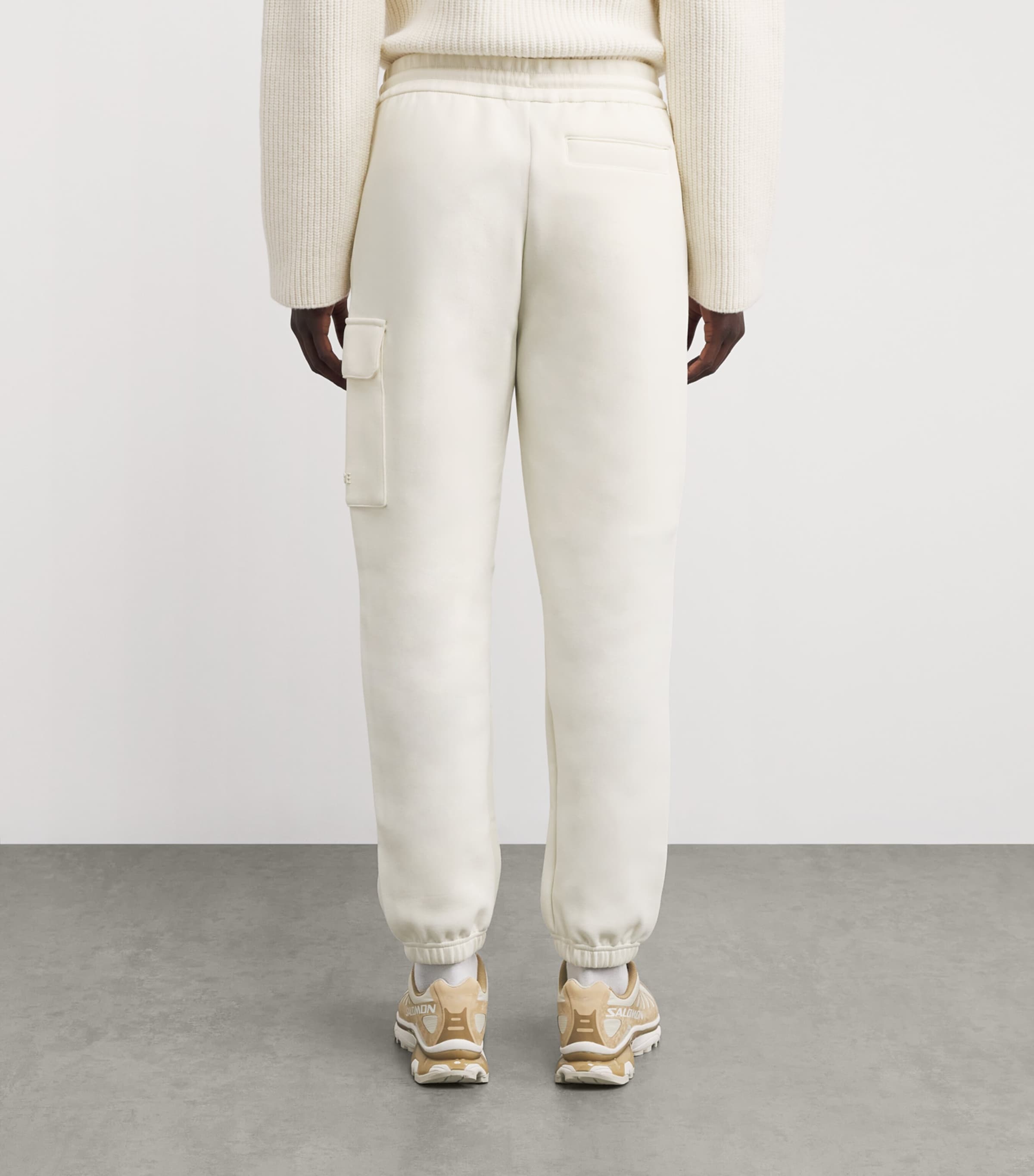 Cotton-Blend Cargo Sweatpants C0253 CREAM Image 4