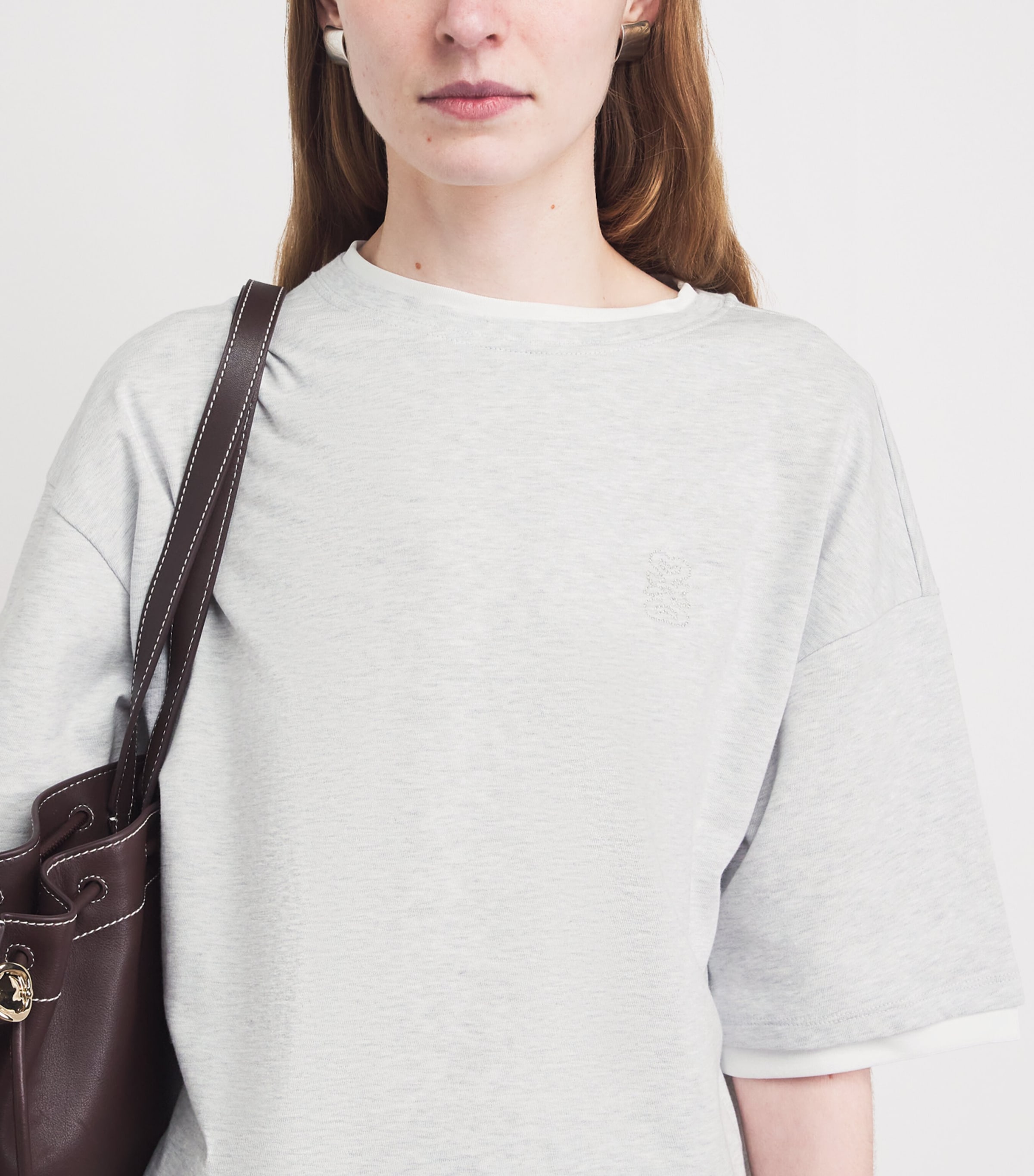 Sandro Paris Womens Cotton Logo T-Shirt Grey Image 3