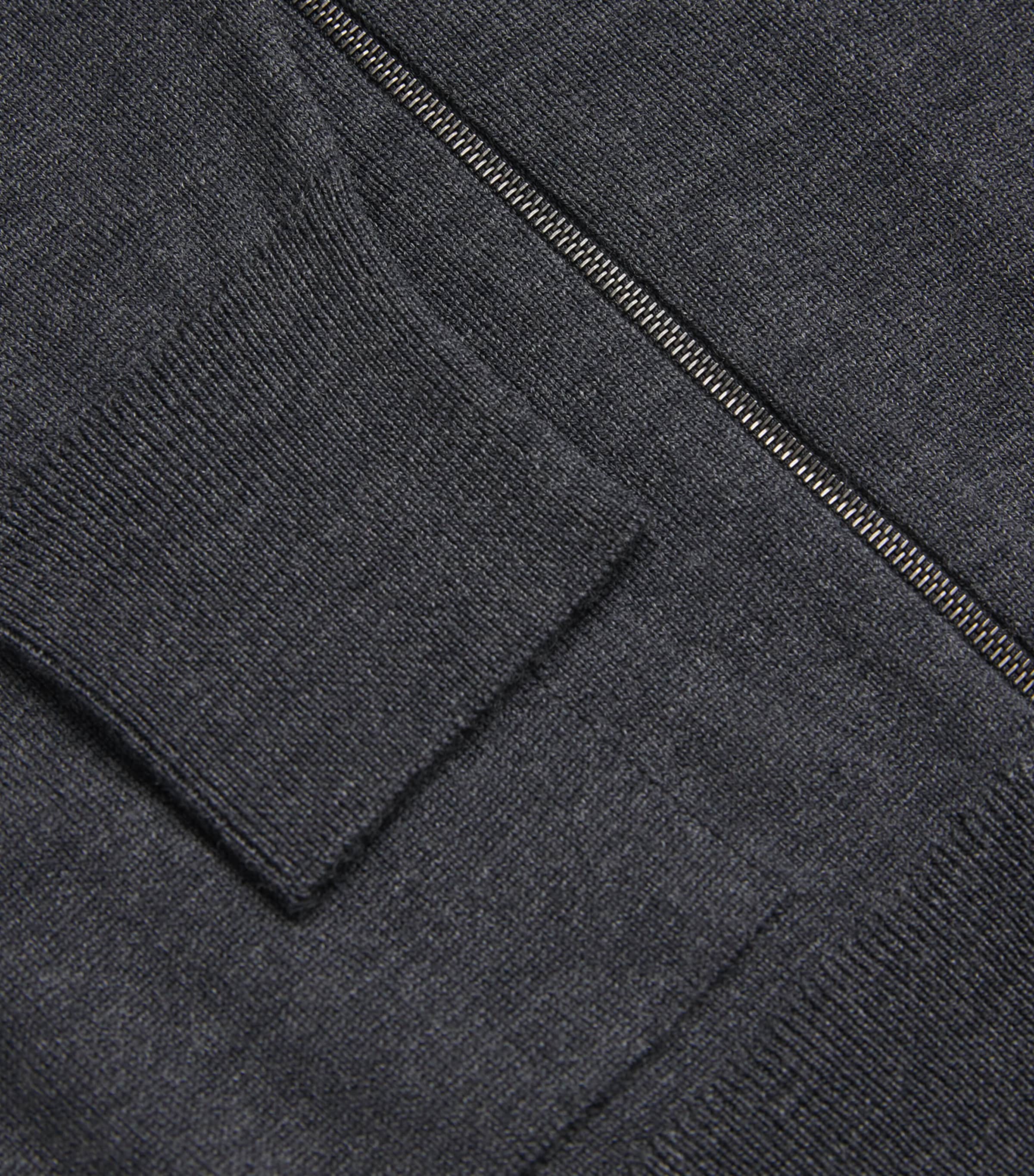 Extra Fine Merino Wool Carty Zip-Up Hoodie CHARCOAL Image 5