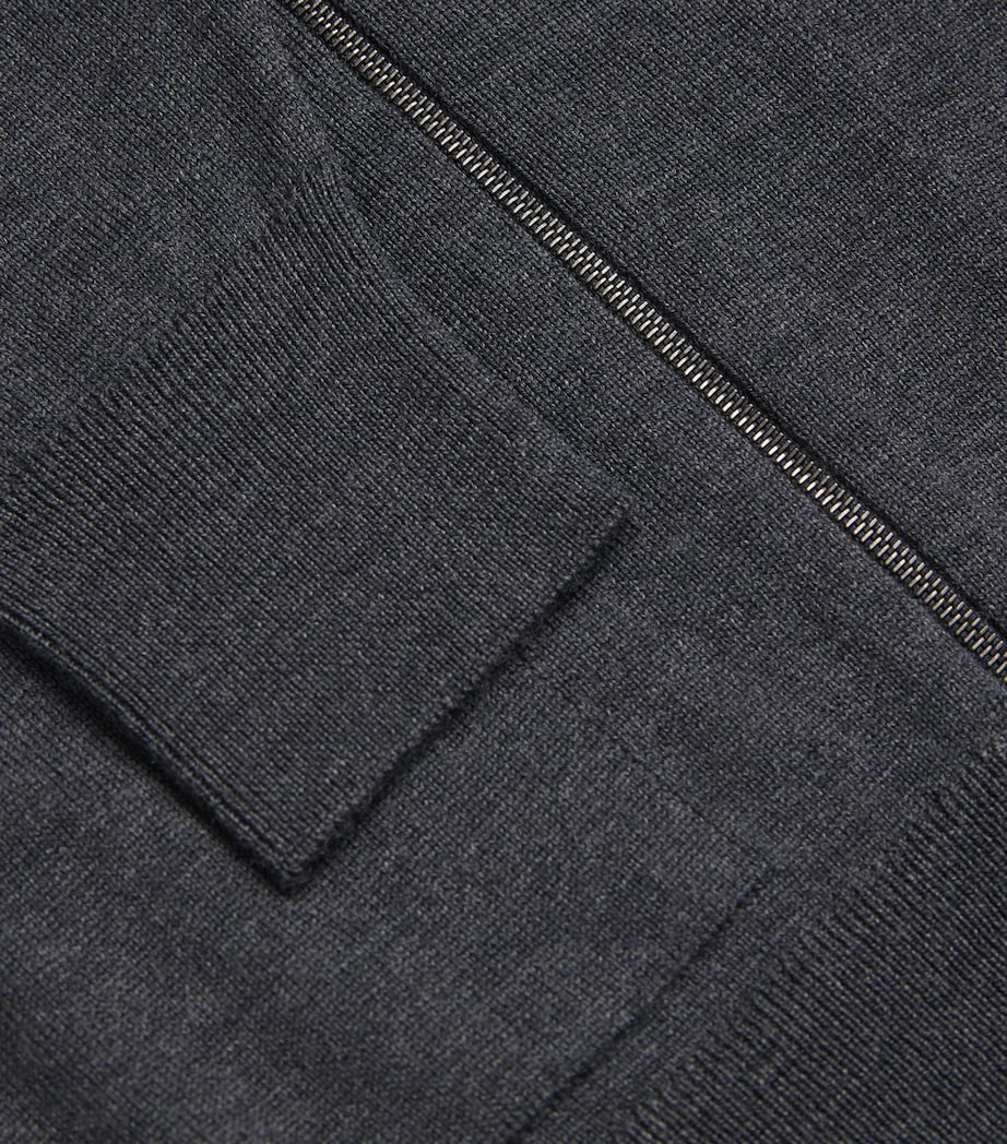 Extra Fine Merino Wool Carty Zip-Up Hoodie CHARCOAL Image 5