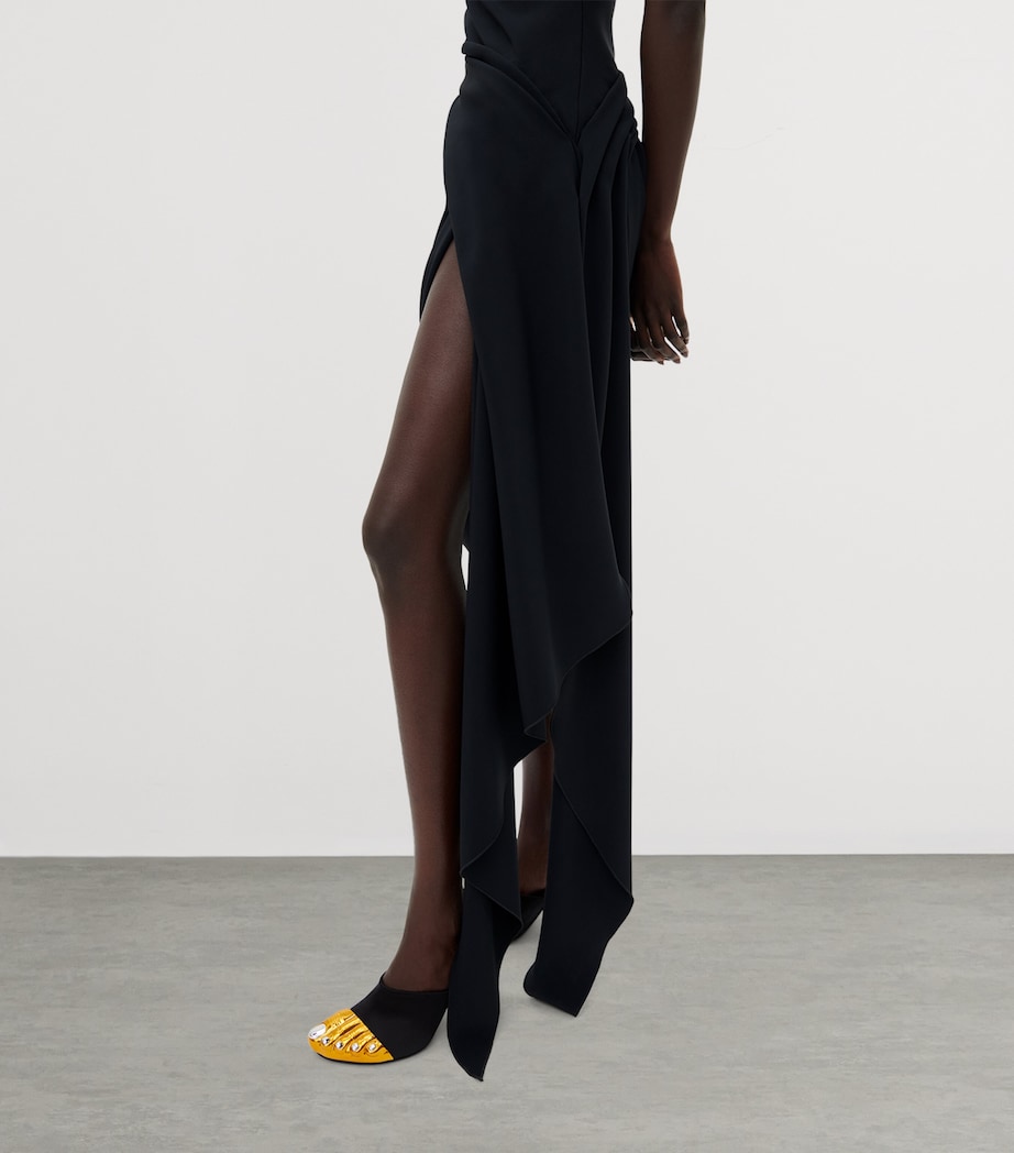 Schiaparelli Trompe-l'Oeil Heeled Mules 105 Black Image 4