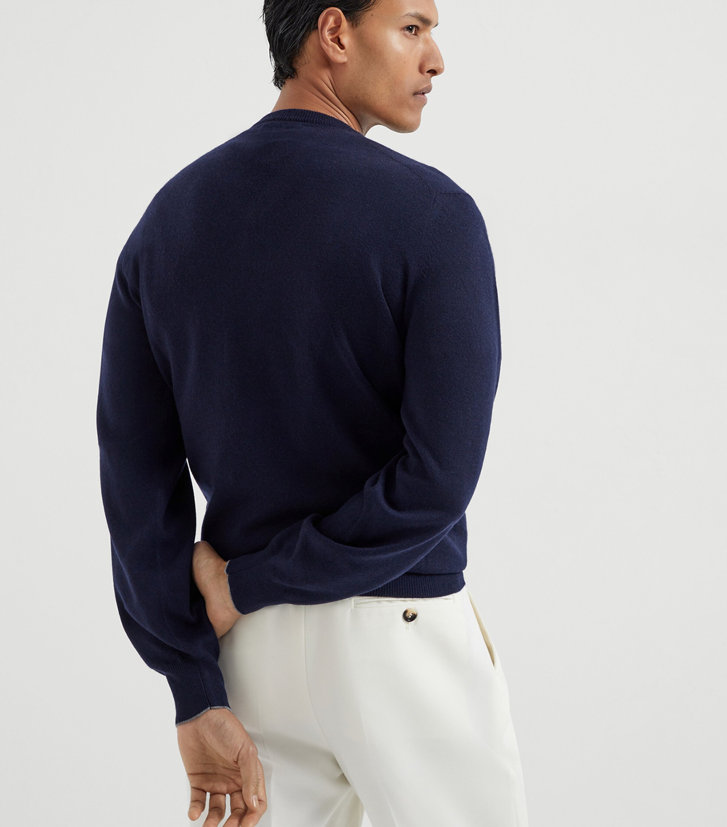 Brunello Cucinelli Blue Cashmere V-Neck Sweater | Harrods US