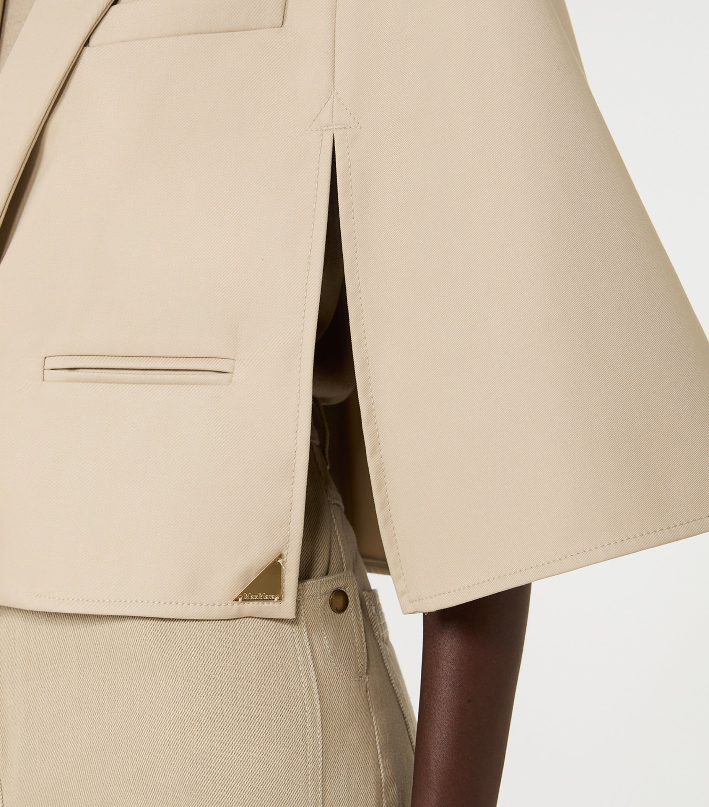 Max Mara Womens Cotton Gabardine Water-Repellent Cape Stone Image 5