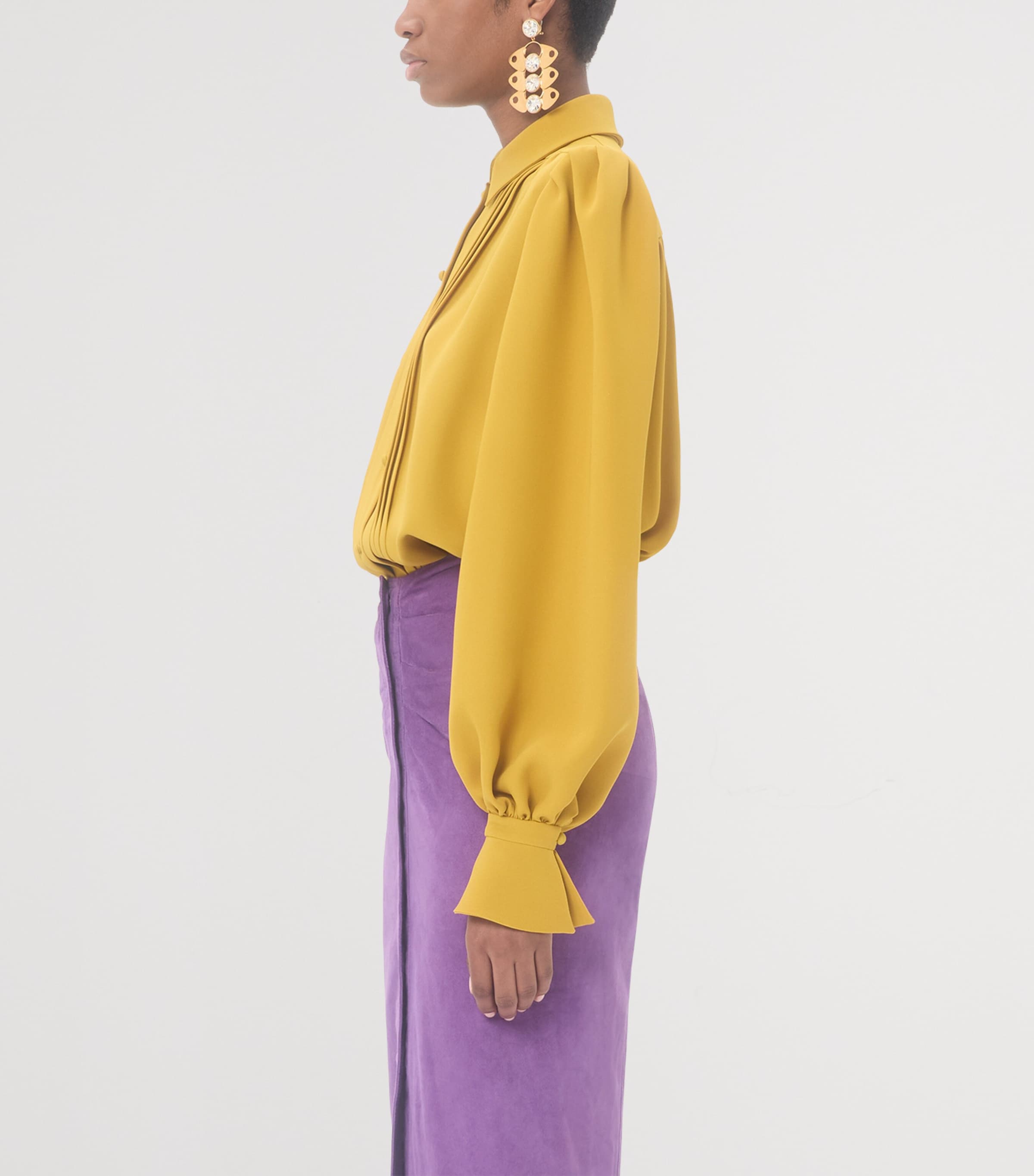 Valentino Womens Silk Pleated Shirt Image 3