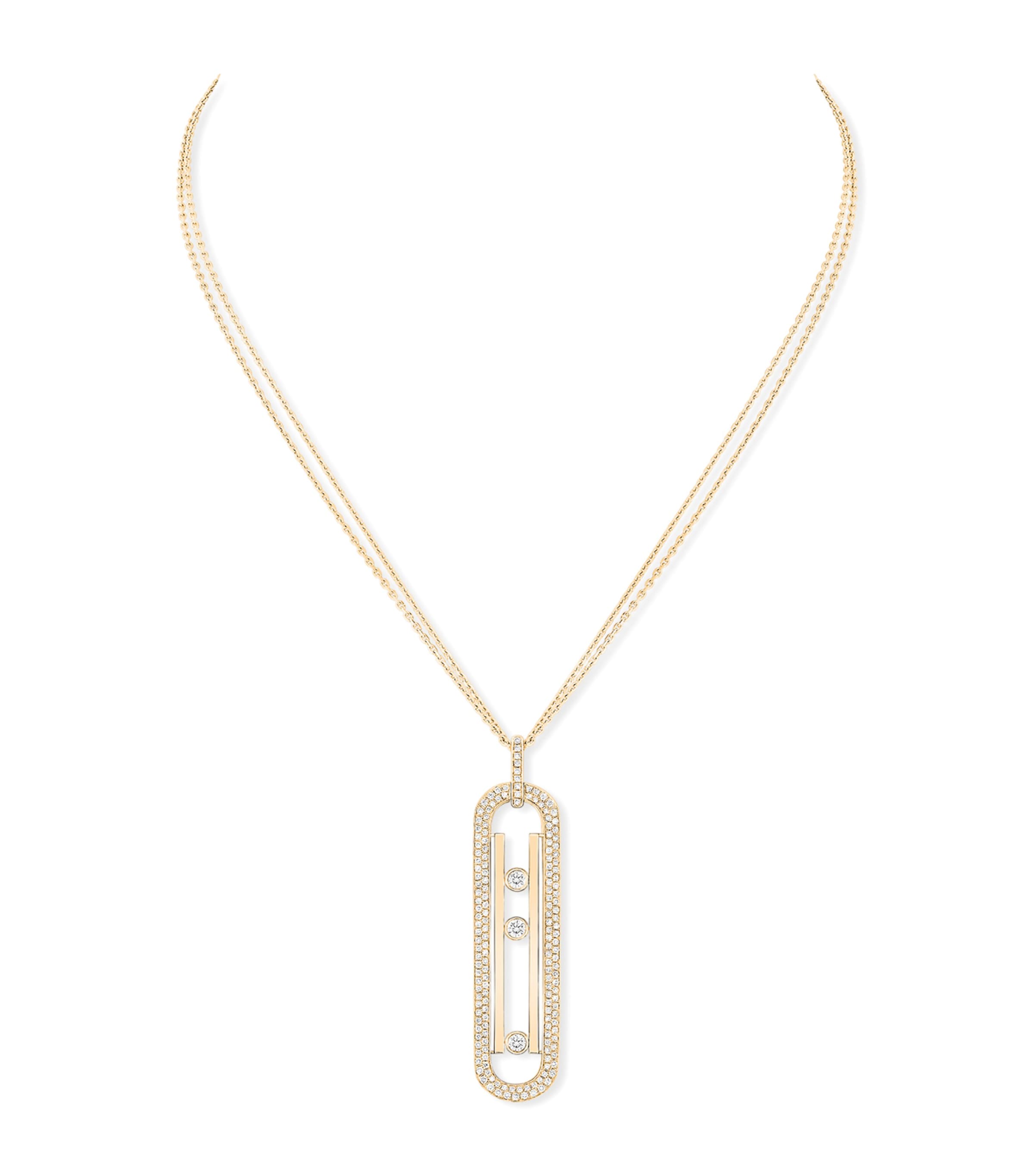 Messika Move 10th Birthday Yellow Gold and Diamond Necklace (1.15ct) Yellow Gold Image 1