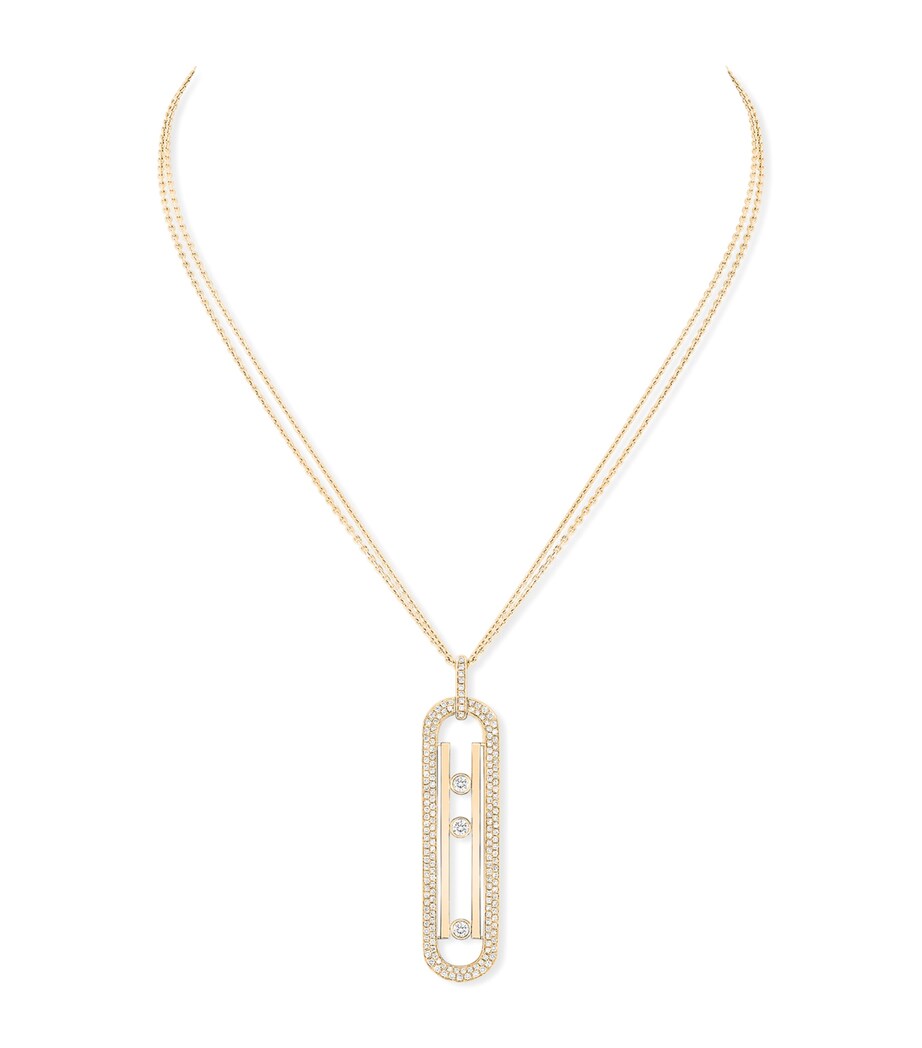 Messika Move 10th Birthday Yellow Gold and Diamond Necklace (1.15ct) Yellow Gold Image 1