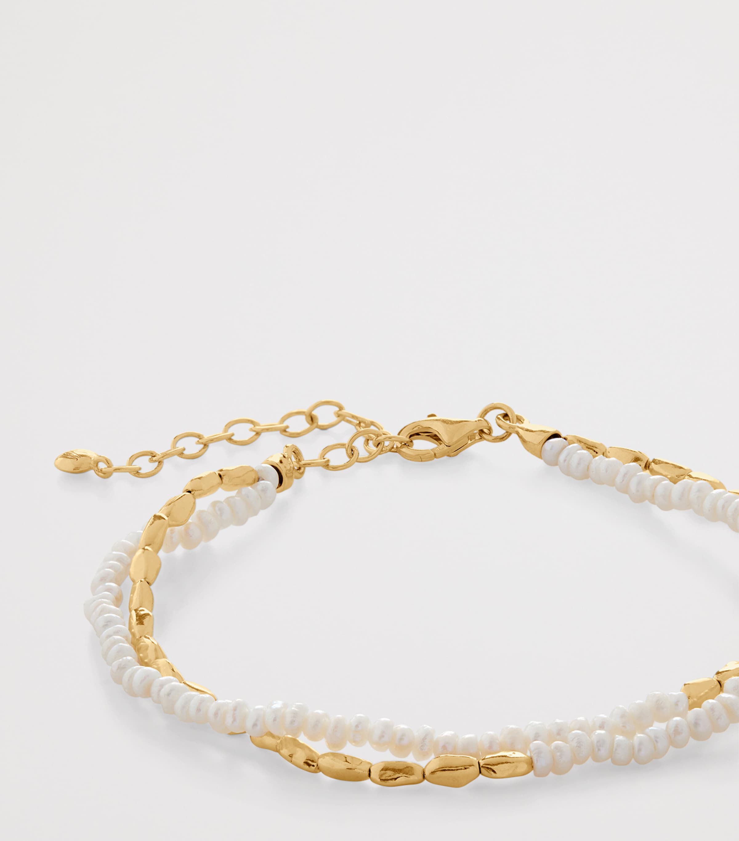 Gold Vermeil and Pearl Mini Nugget Beaded Bracelet 18K GOLD VERMEIL Image 2
