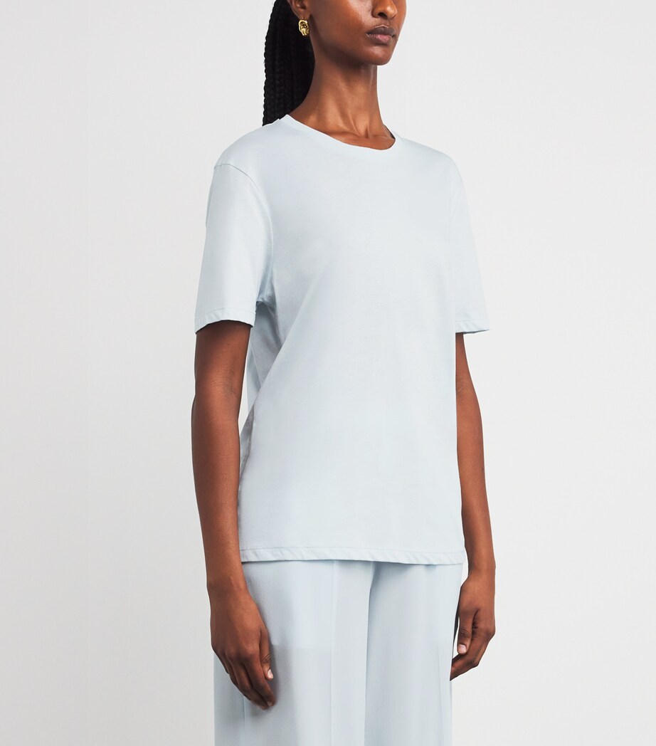 Cotton-Silk T-Shirt OXFORD BLUE Image 3