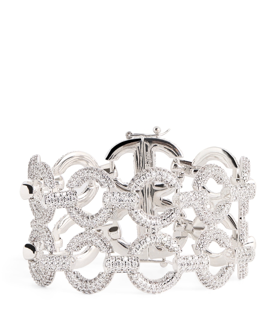 Double Crystal Link Bracelet SILVER Image 1