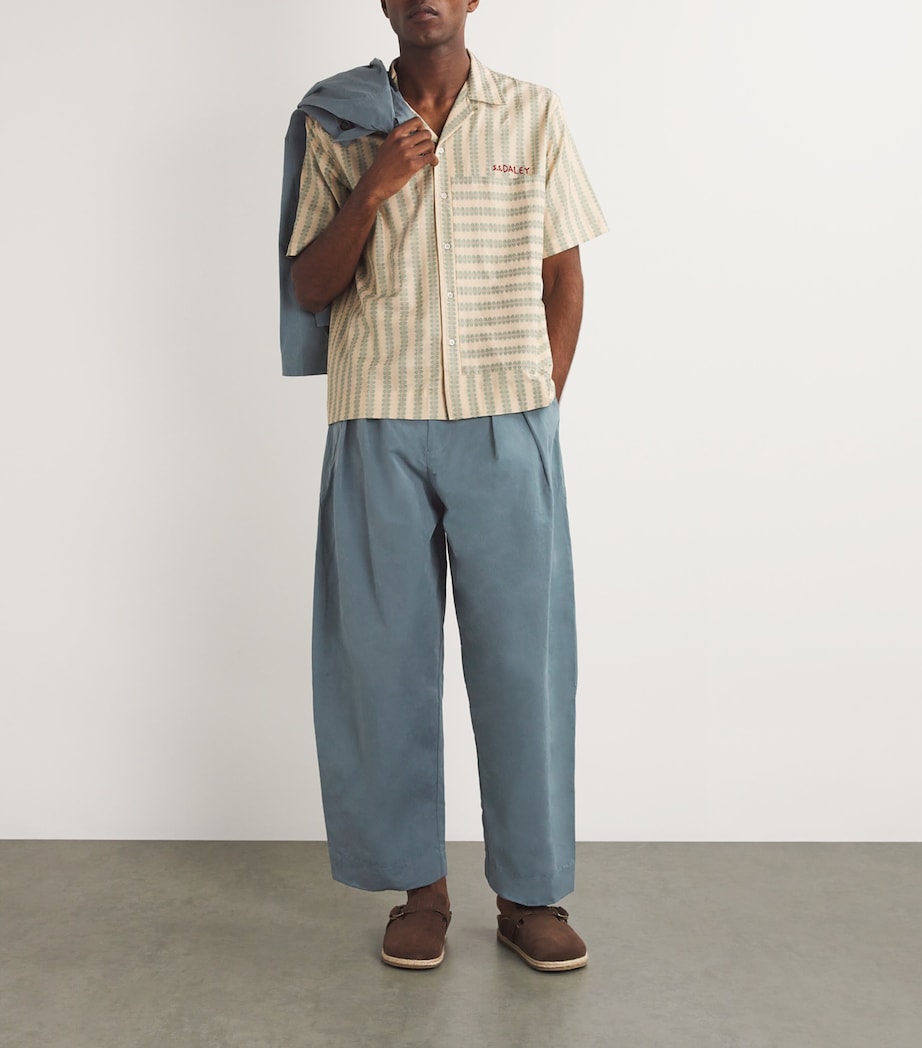 S.S.DALEY Mens Morris Chore Wide-Leg Trousers Dusty Blue Image 2