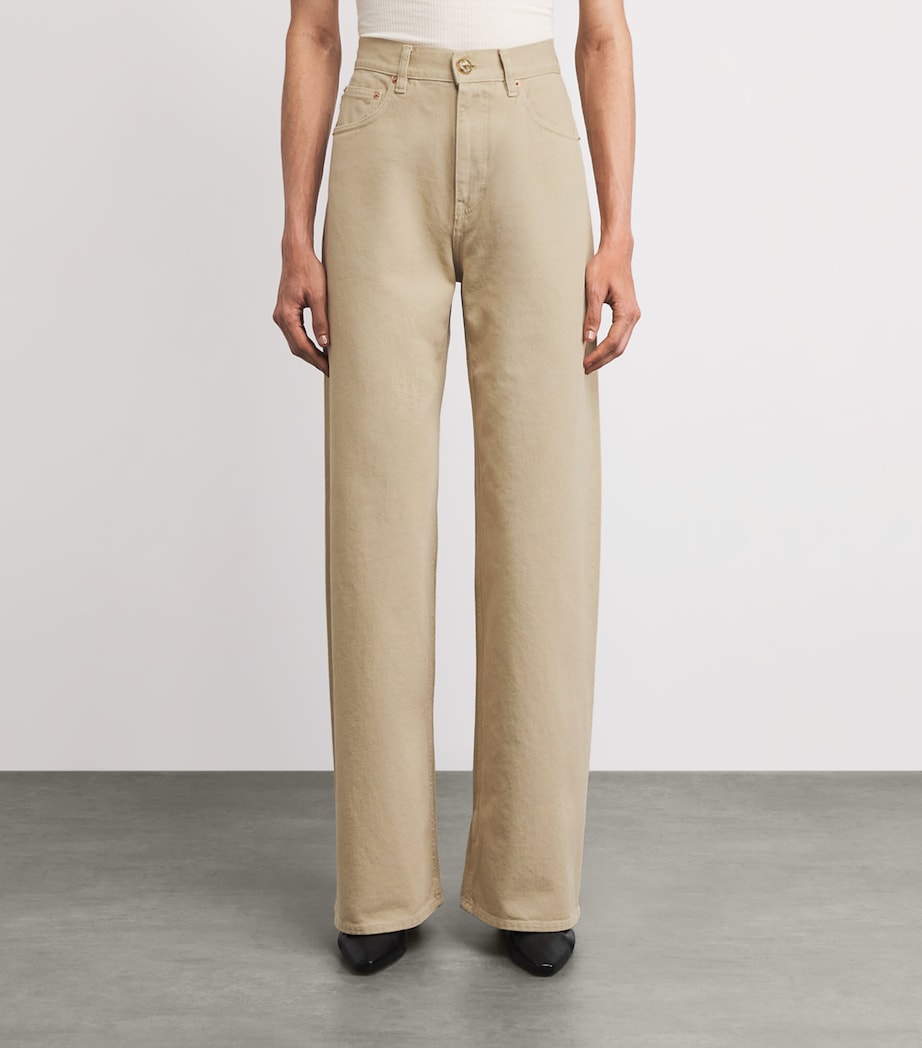 Blazé Milano Womens Nariida Java Wide-Leg Jeans Almond Image 4