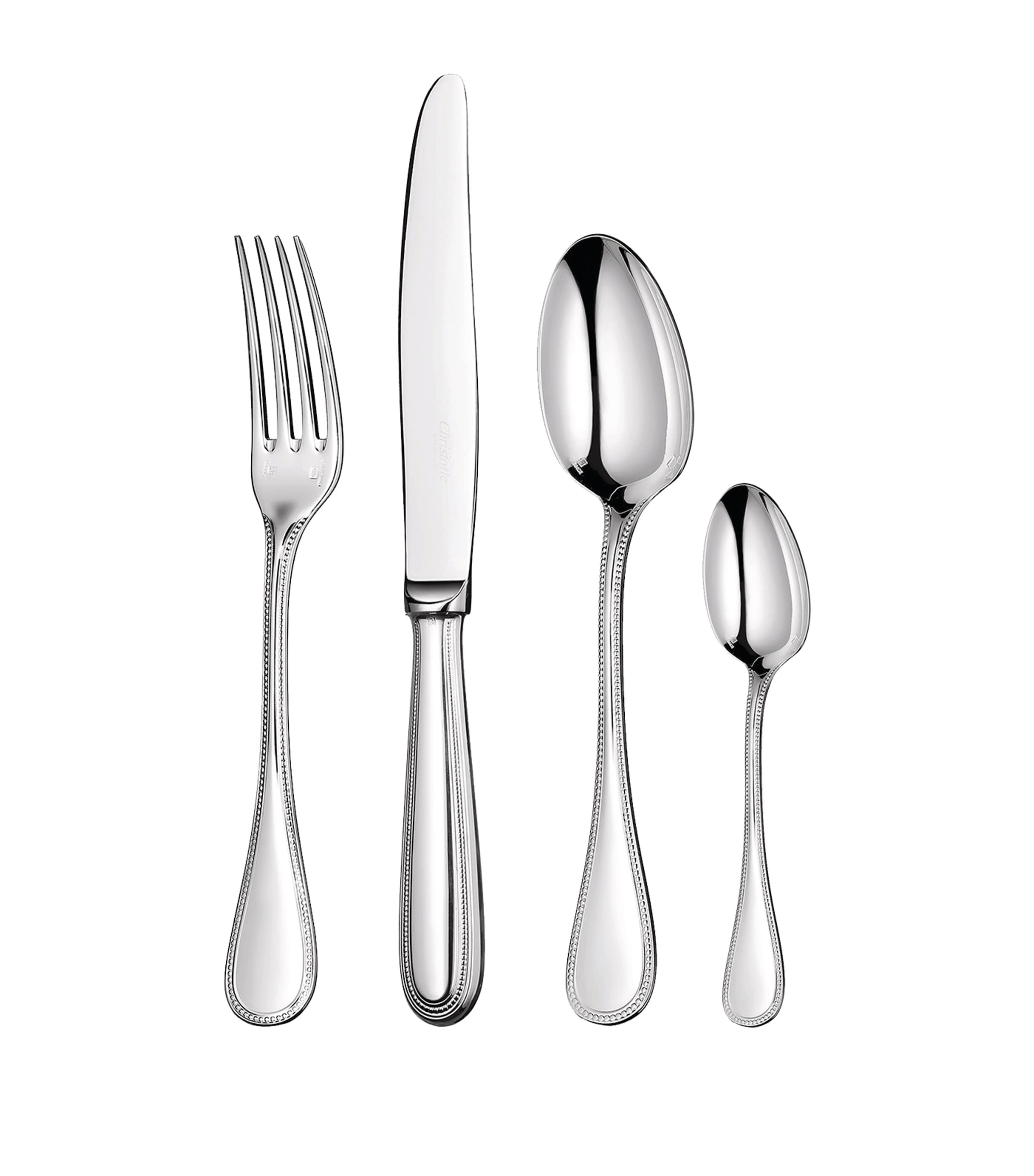 Shop Christofle Perles Silver-plated 24-piece Cutlery Set